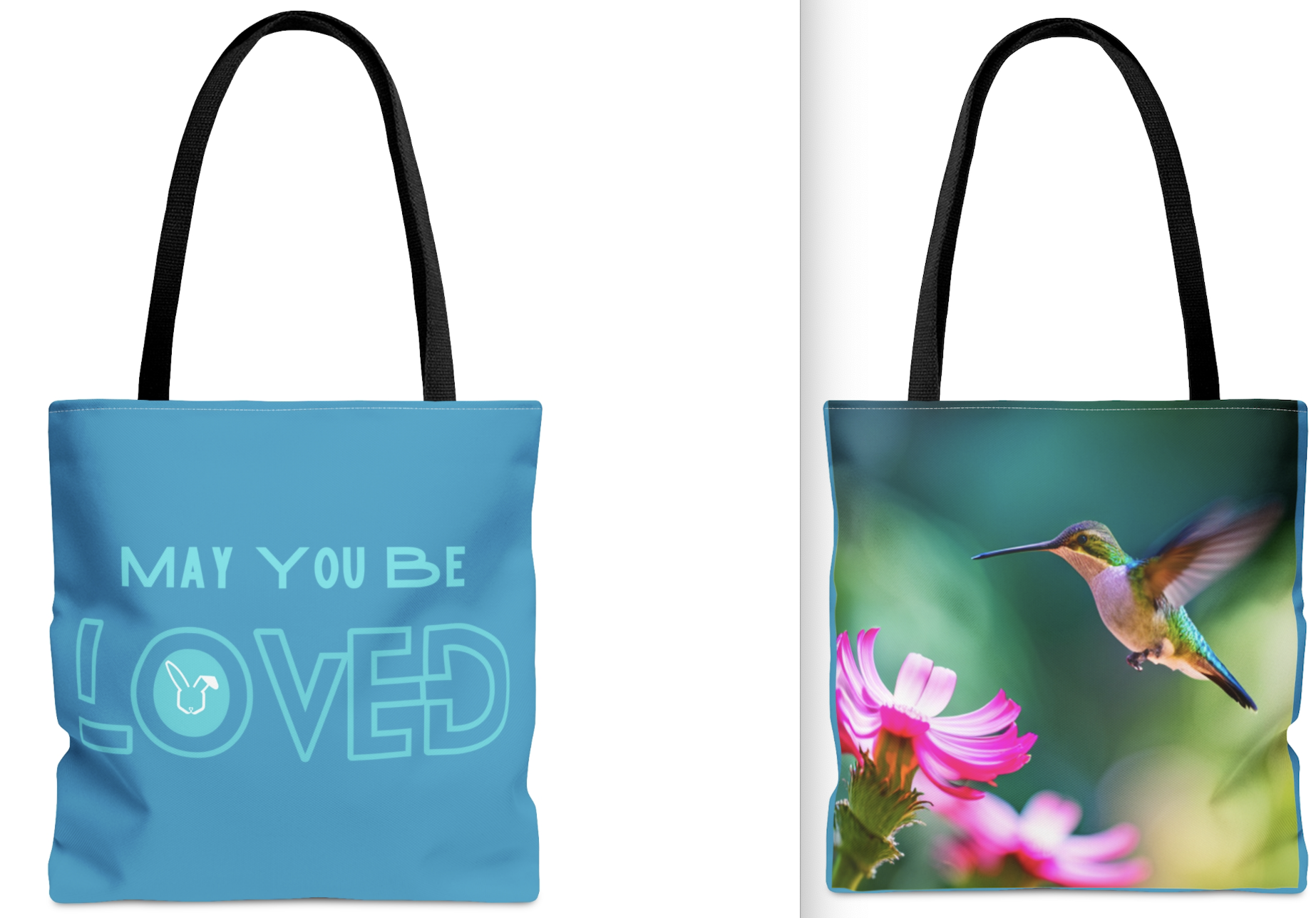 May You Be Loved Hummingbird Tote