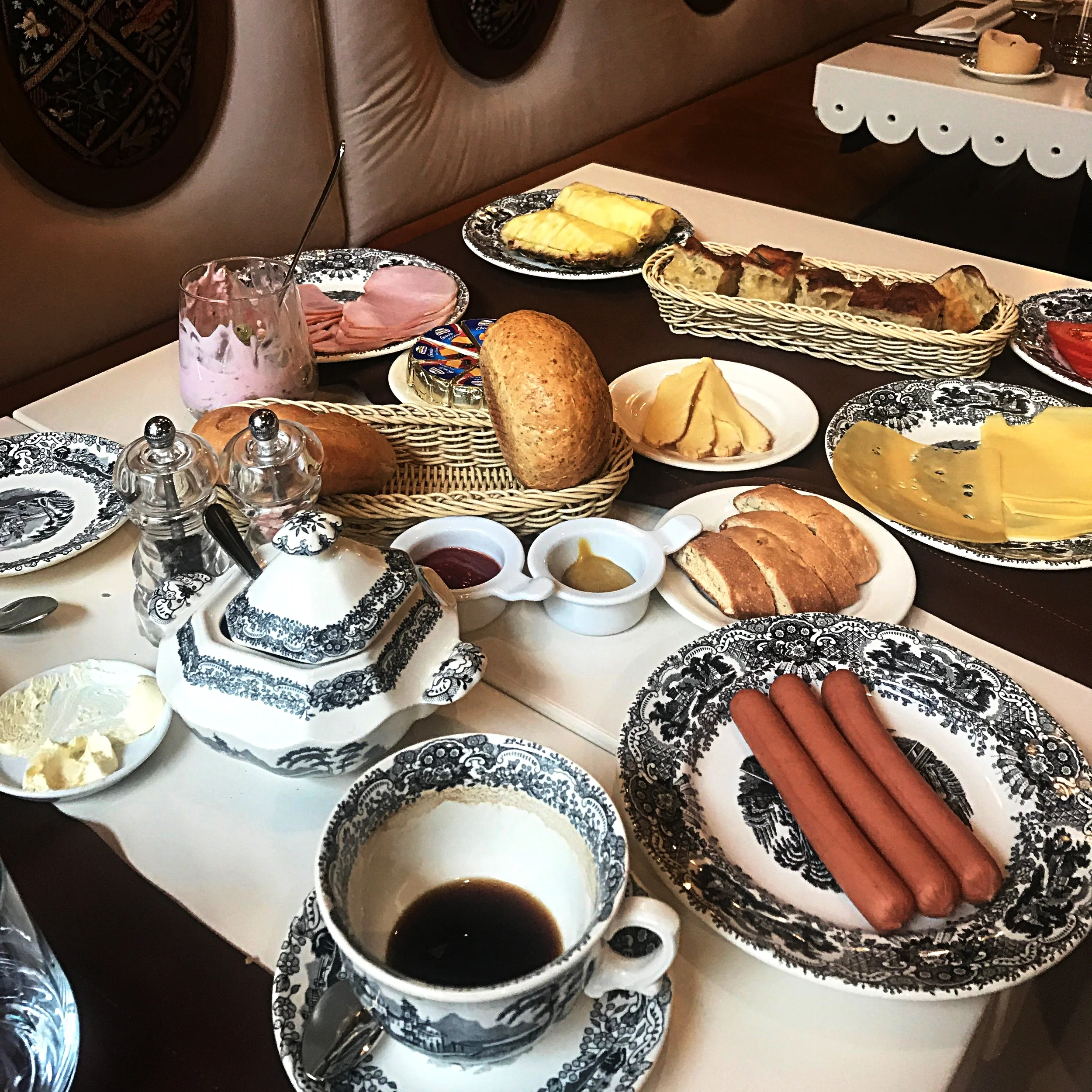 The large breakfast spread.