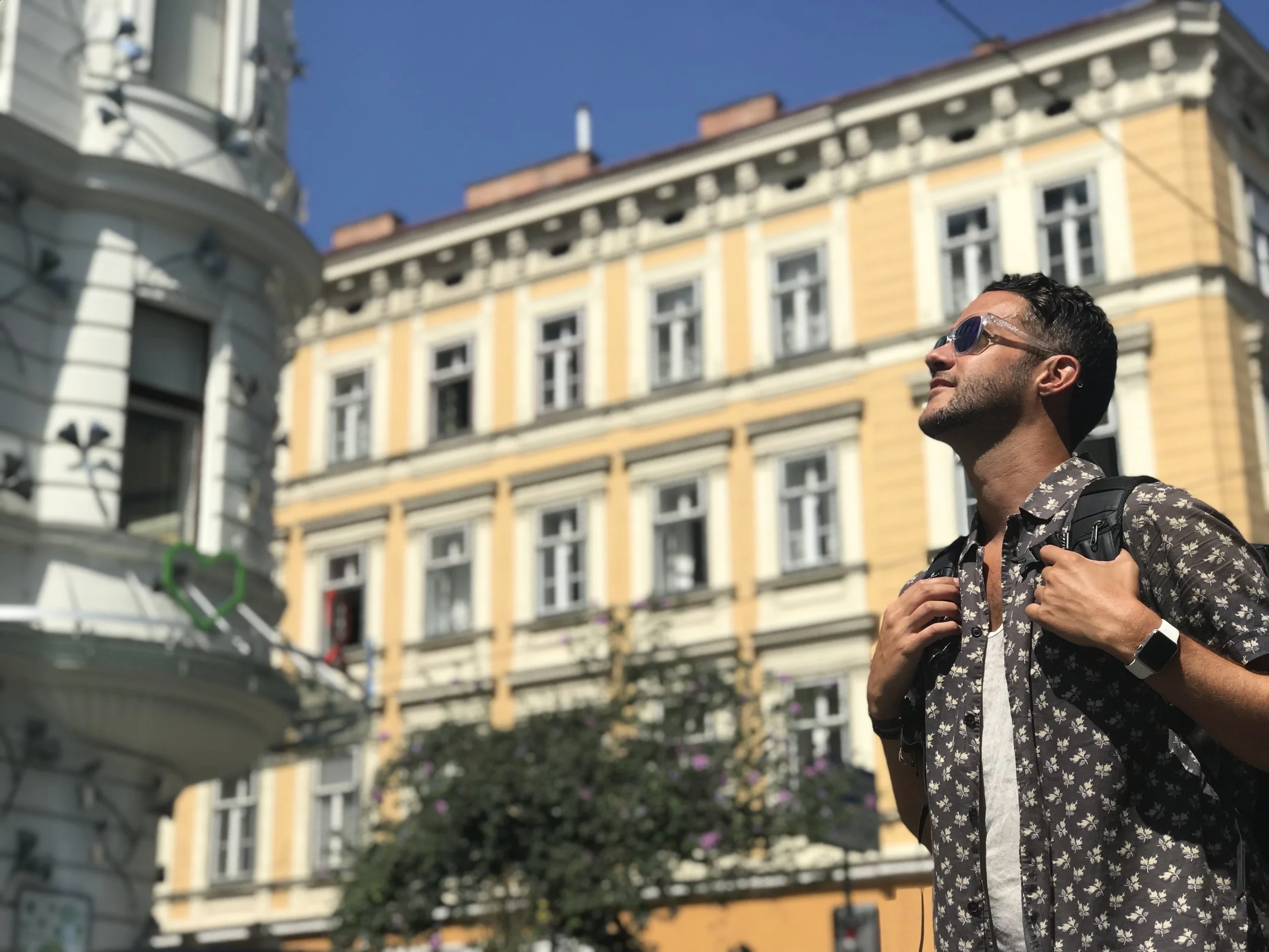 Trevor enjoying beautiful city views of Vienna.