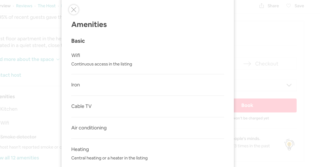 Make sure you read the full list of amenities
