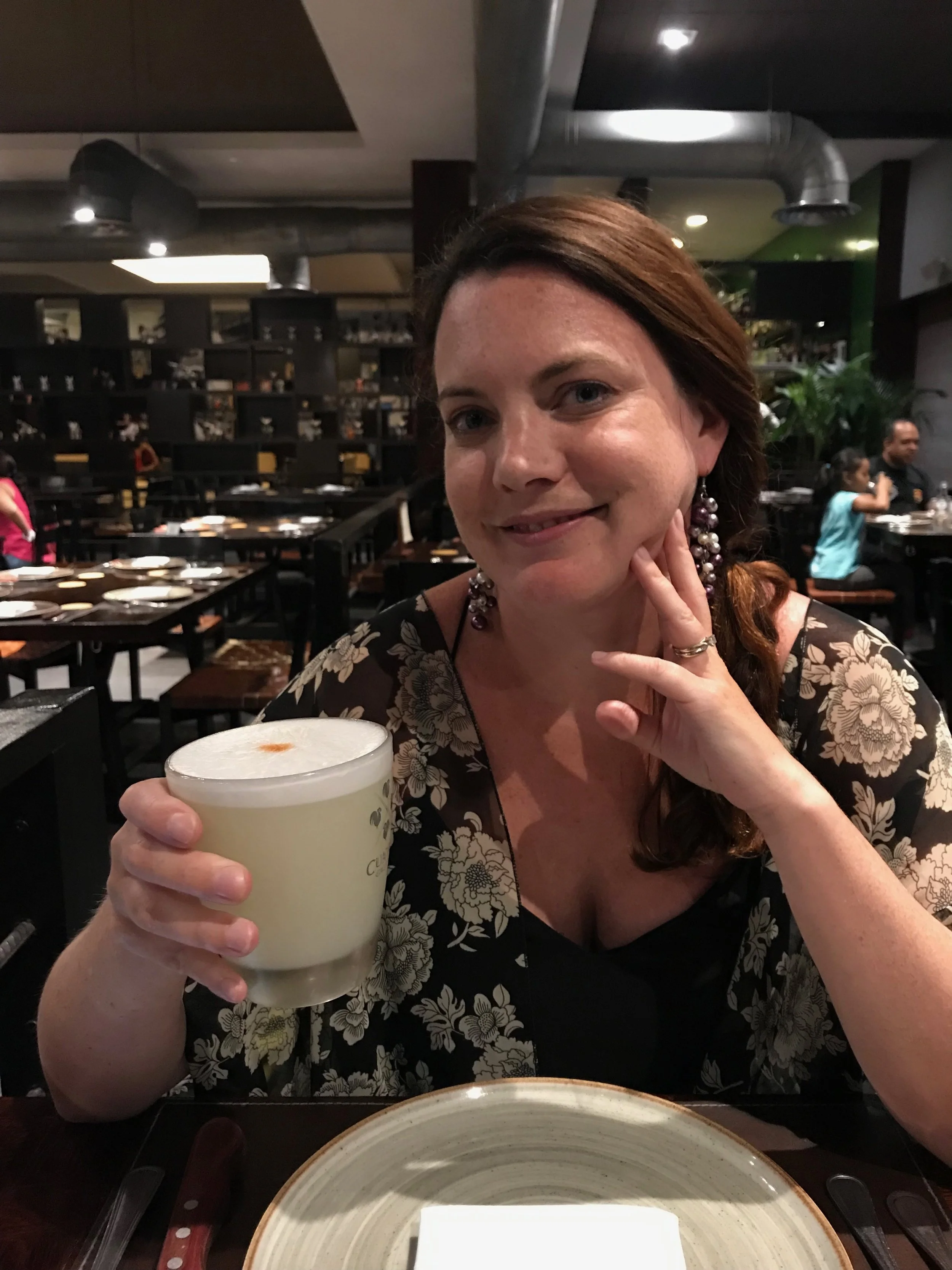 Trying a Pisco Sour