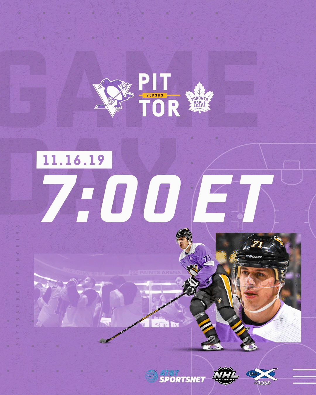 Hockey Fights Cancer Night Gameday Graphic