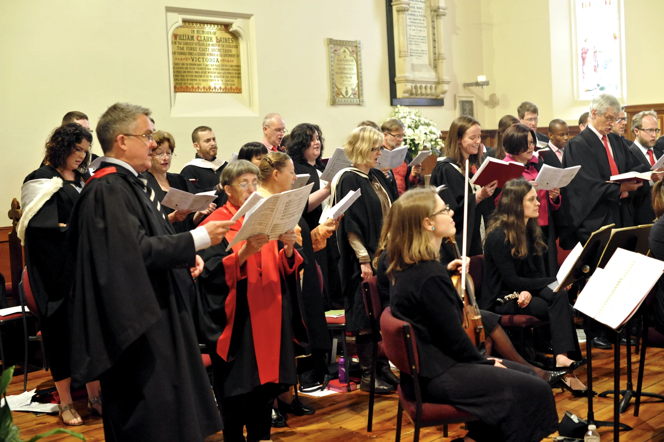 The choir singing an orchestral mass setting at Christ Church