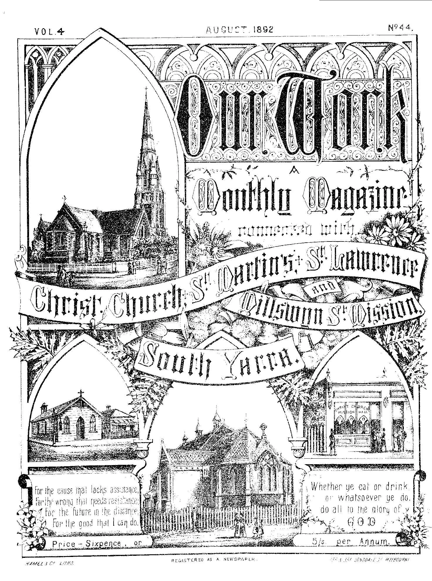 Our Work - CCSY Monthly Magazine 1892