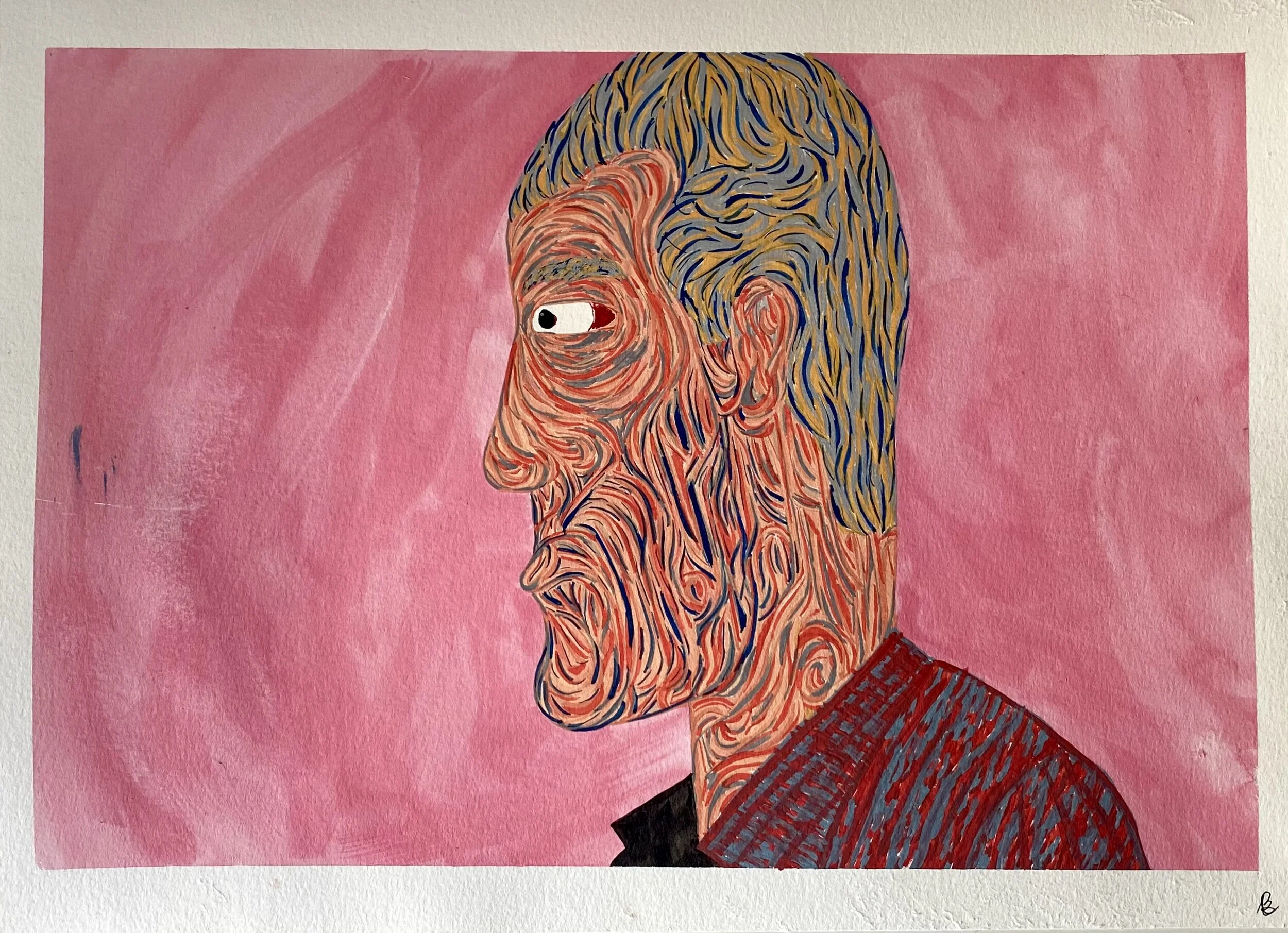 Man, Pensive, Flannel