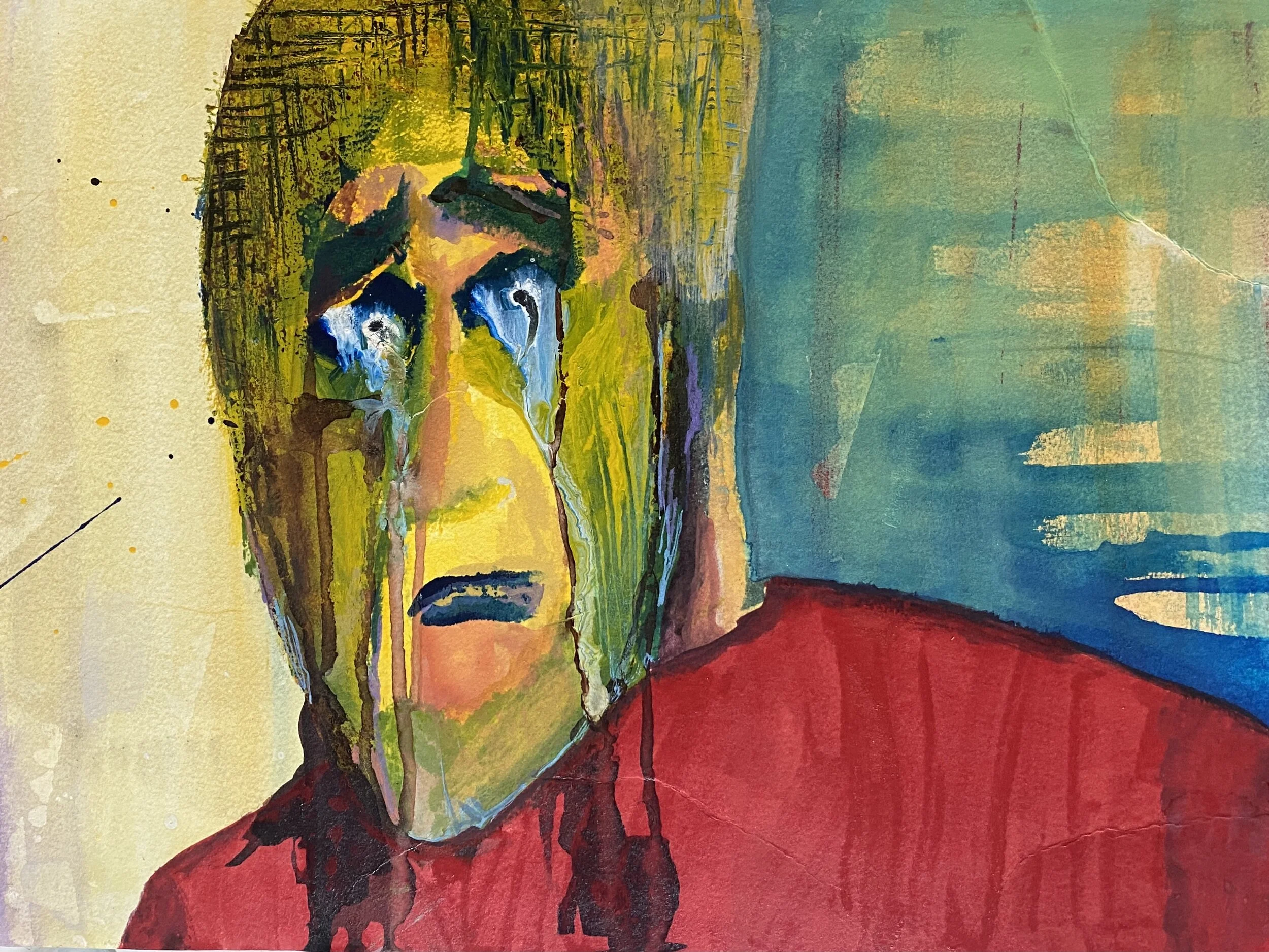  $300 15”x11” Watercolor, Ink, Enamel on Foam-Mounted Paper 