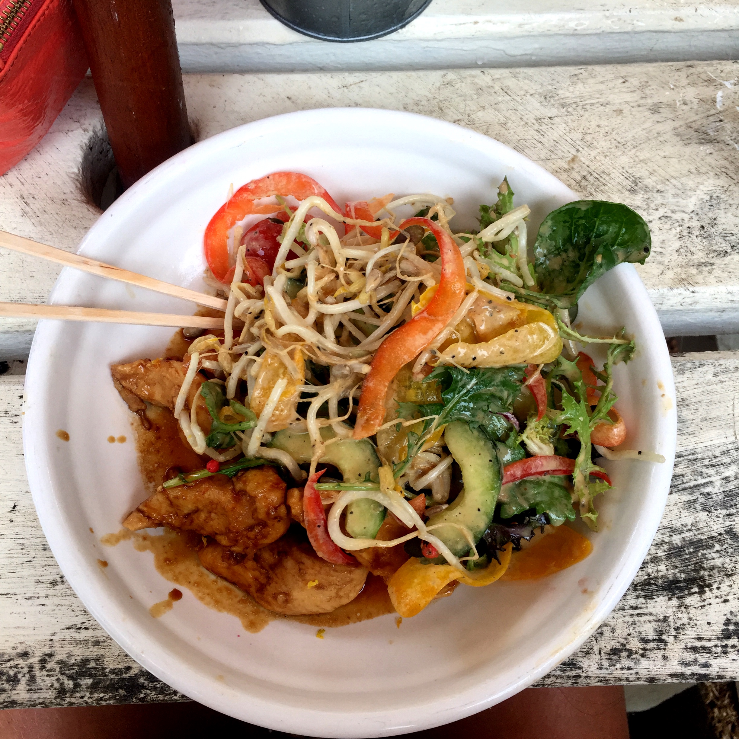Teryaki chicken, brown rice and salad @ Ferderal DOMA Japanese cafe