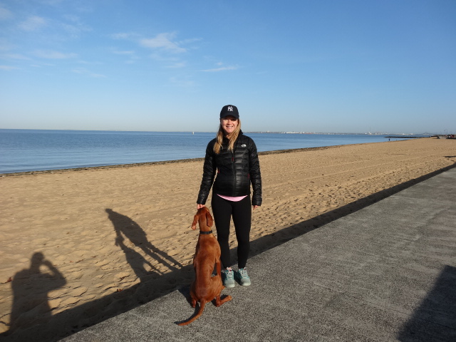 Elwood Beach. Just managing to still do up the jacket!&nbsp;