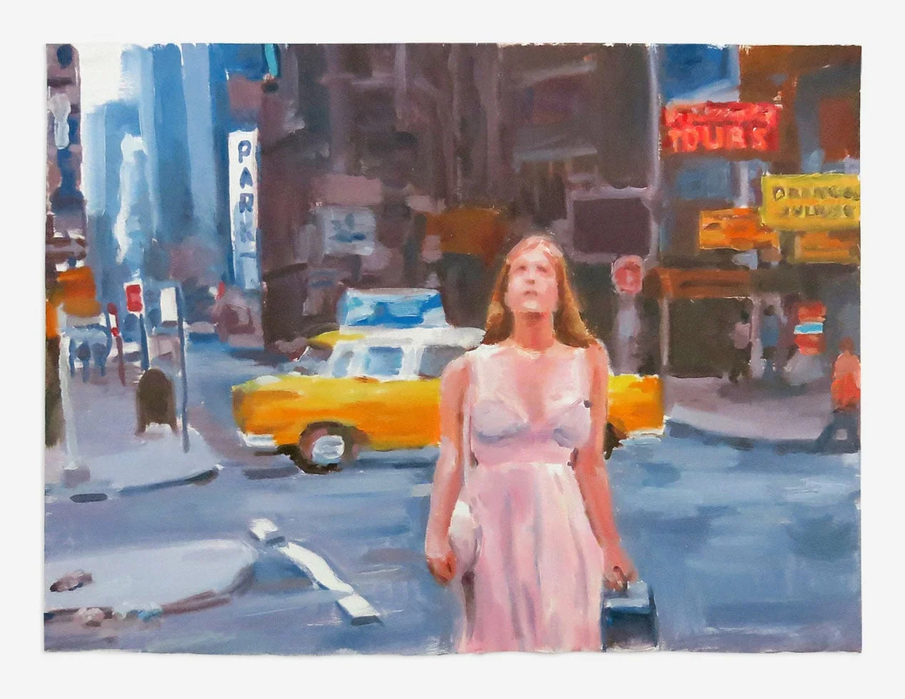 Neon Nights 1981, Oil on Paper, 12" x 16", 2015