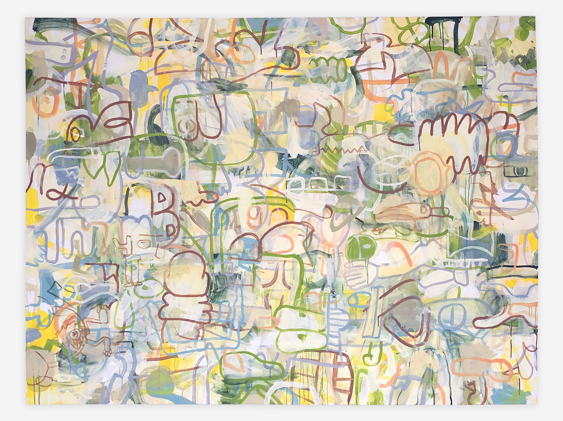 The Turtle Whistling Bus Stop Party, Acrylic on Canvas, 60" x 80", 2015