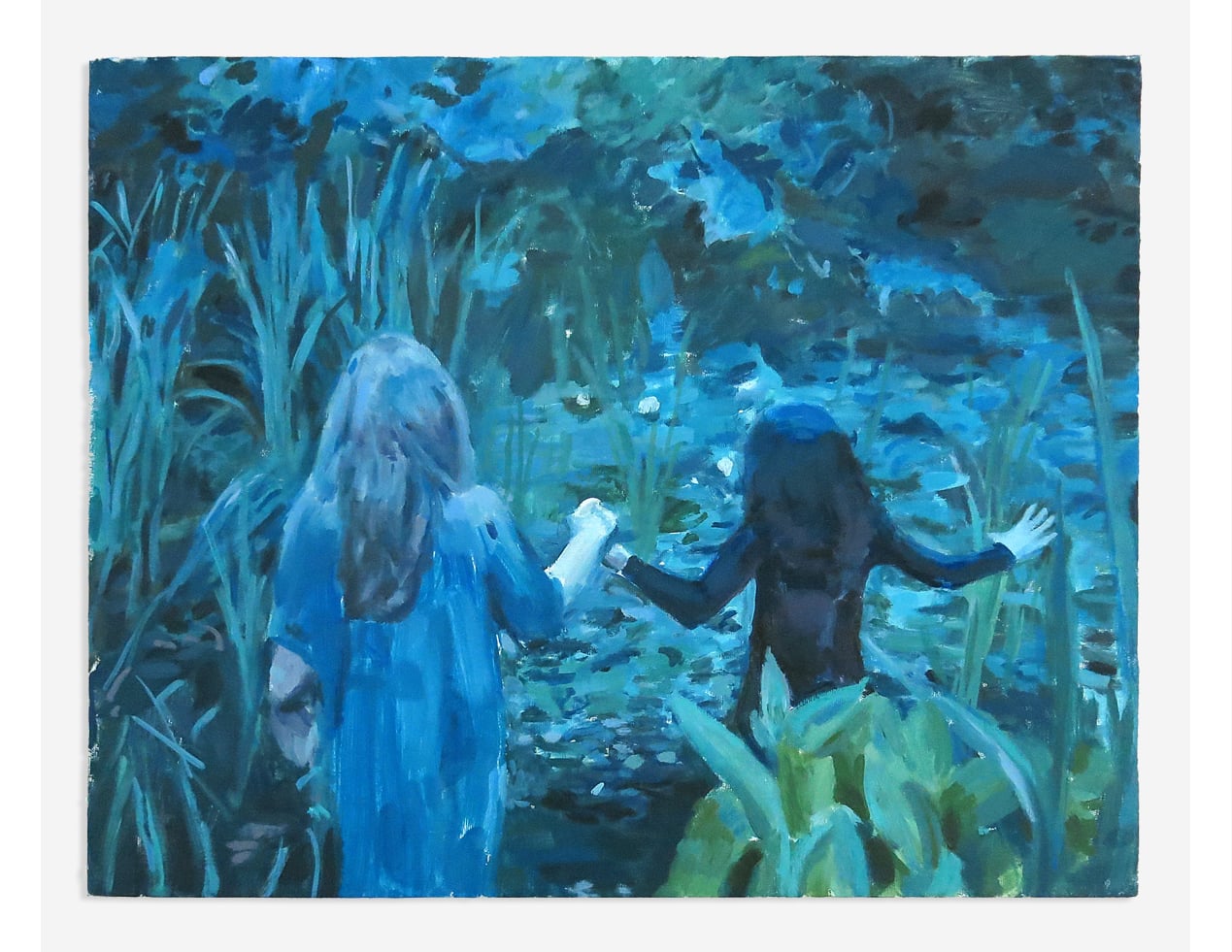   La Nuit Des Étoiles Filantes (A Virgin Among the Living Dead) 1973,  oil on canvas, 16" x 20", 2015   