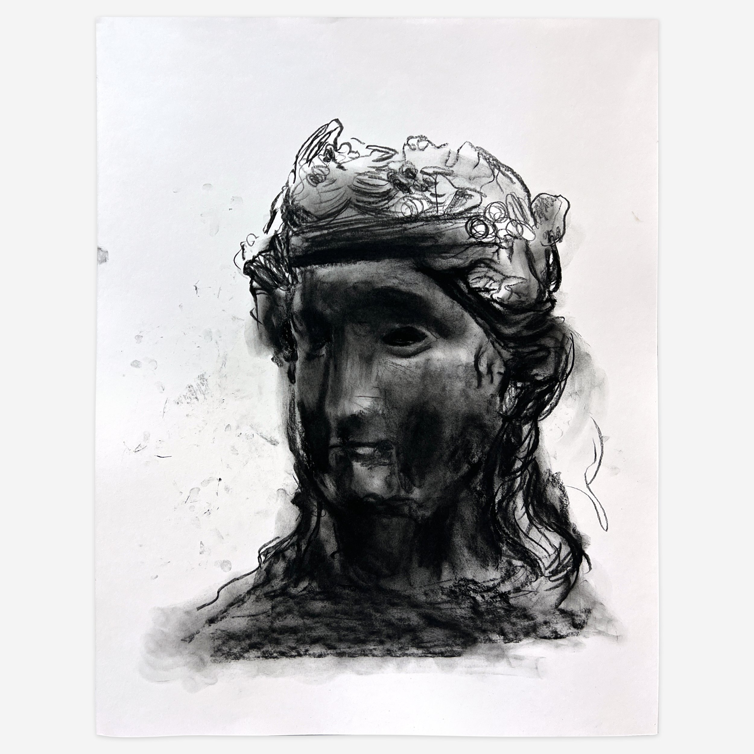   Roman,  charcoal on paper, 24" x 18", 2022   NA  
