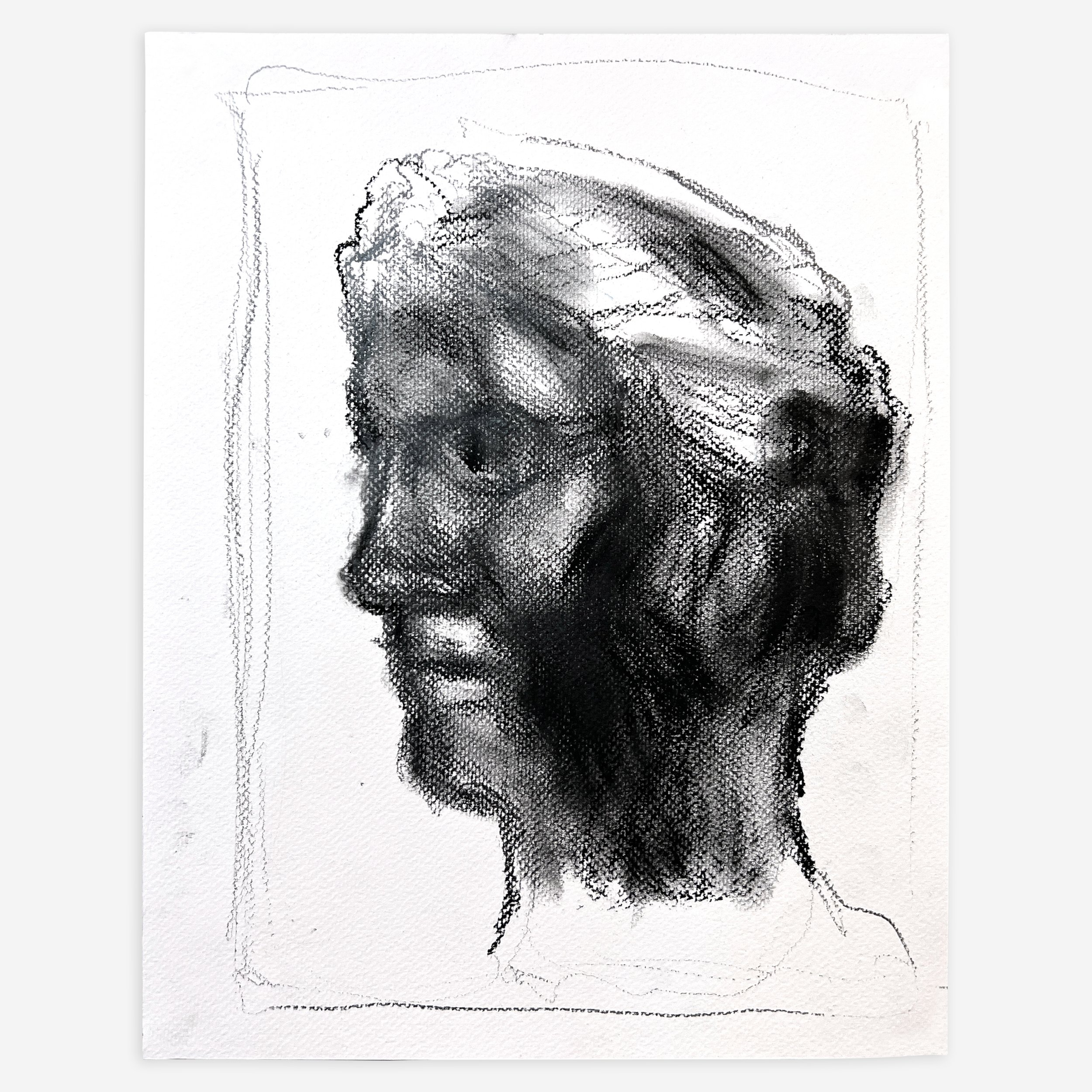   Roman Head, Female,  charcoal on paper, 14" x 11", 2022   $90.00 includes US shipping     BUY NOW     