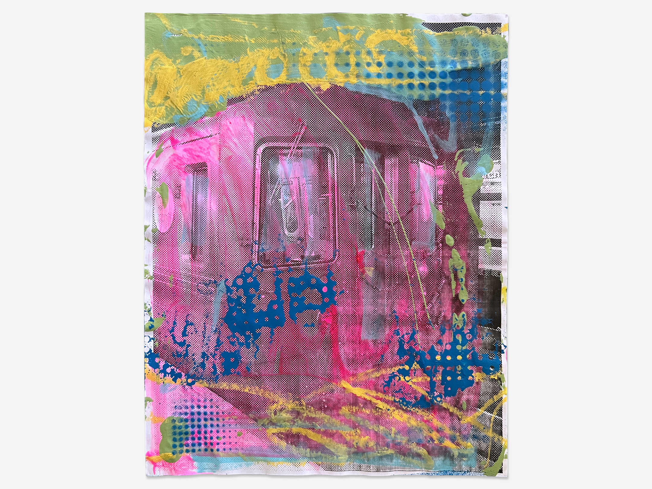   Front of Train , mixed media on paper, 8.5” x 11”, 2021 