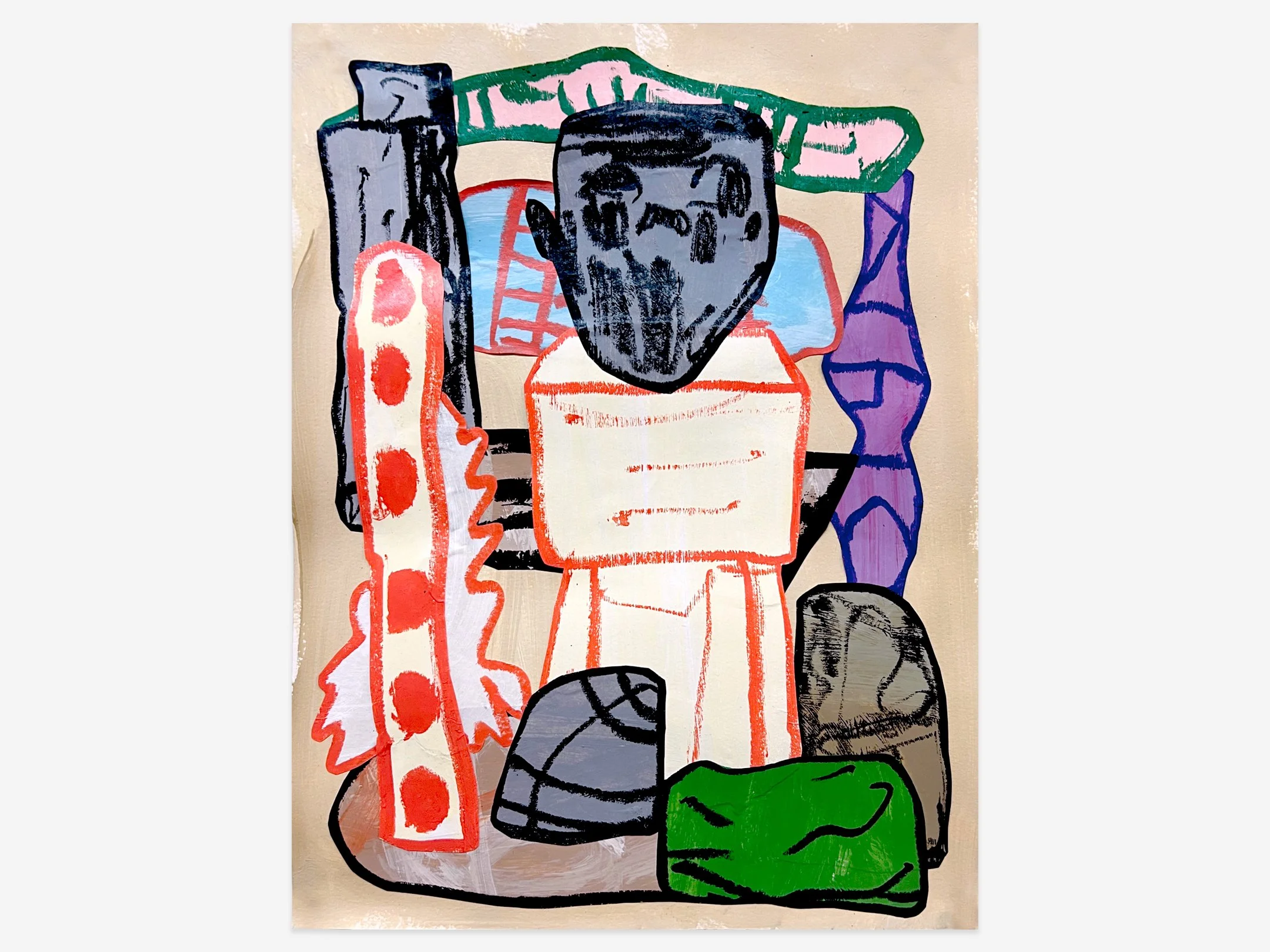   Untitled (080225,)  mixed media on canvas, 24”x 18”, 2025 