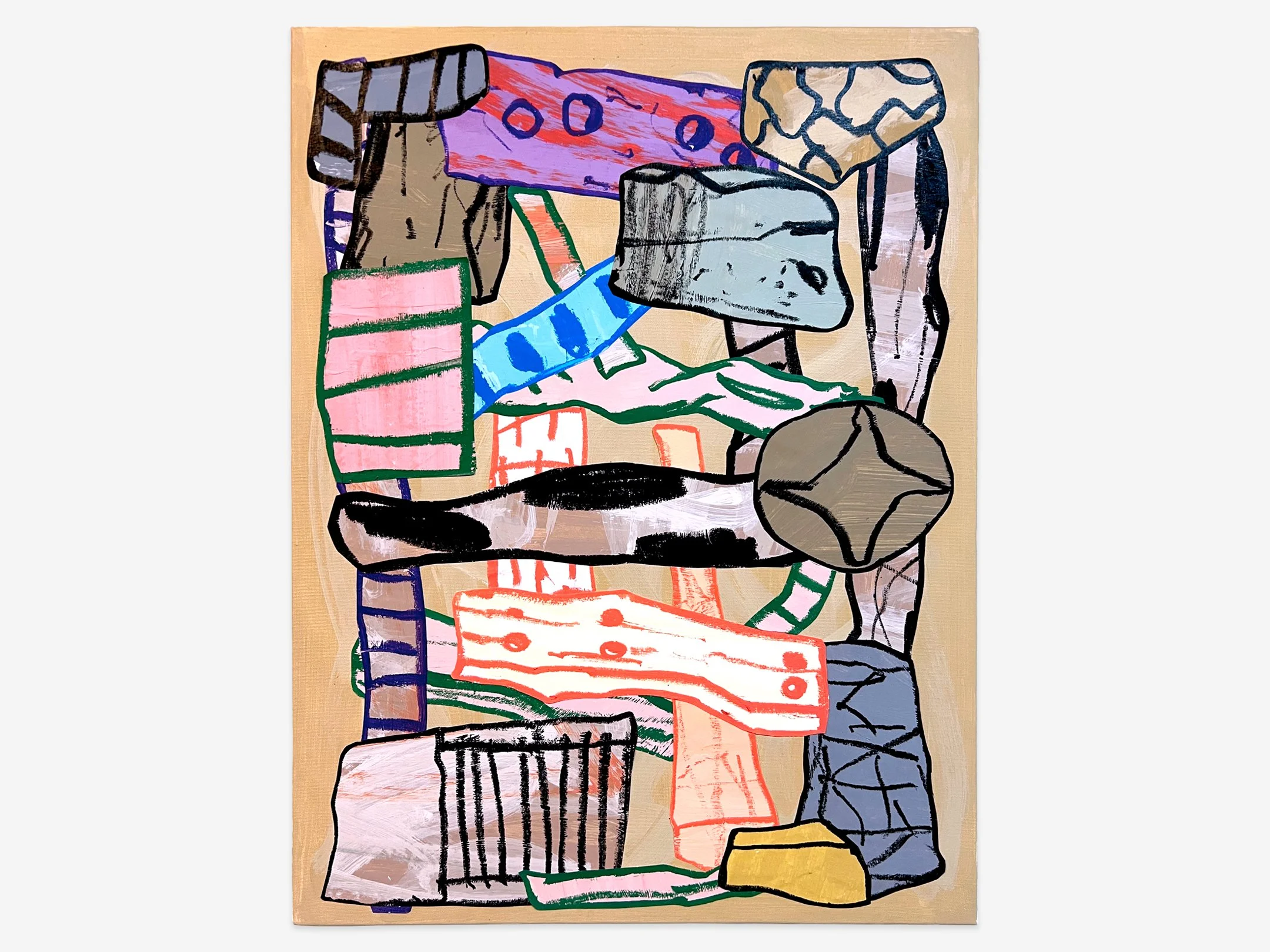   Untitled (080225a,)  mixed media on canvas, 24”x 18”, 2025 