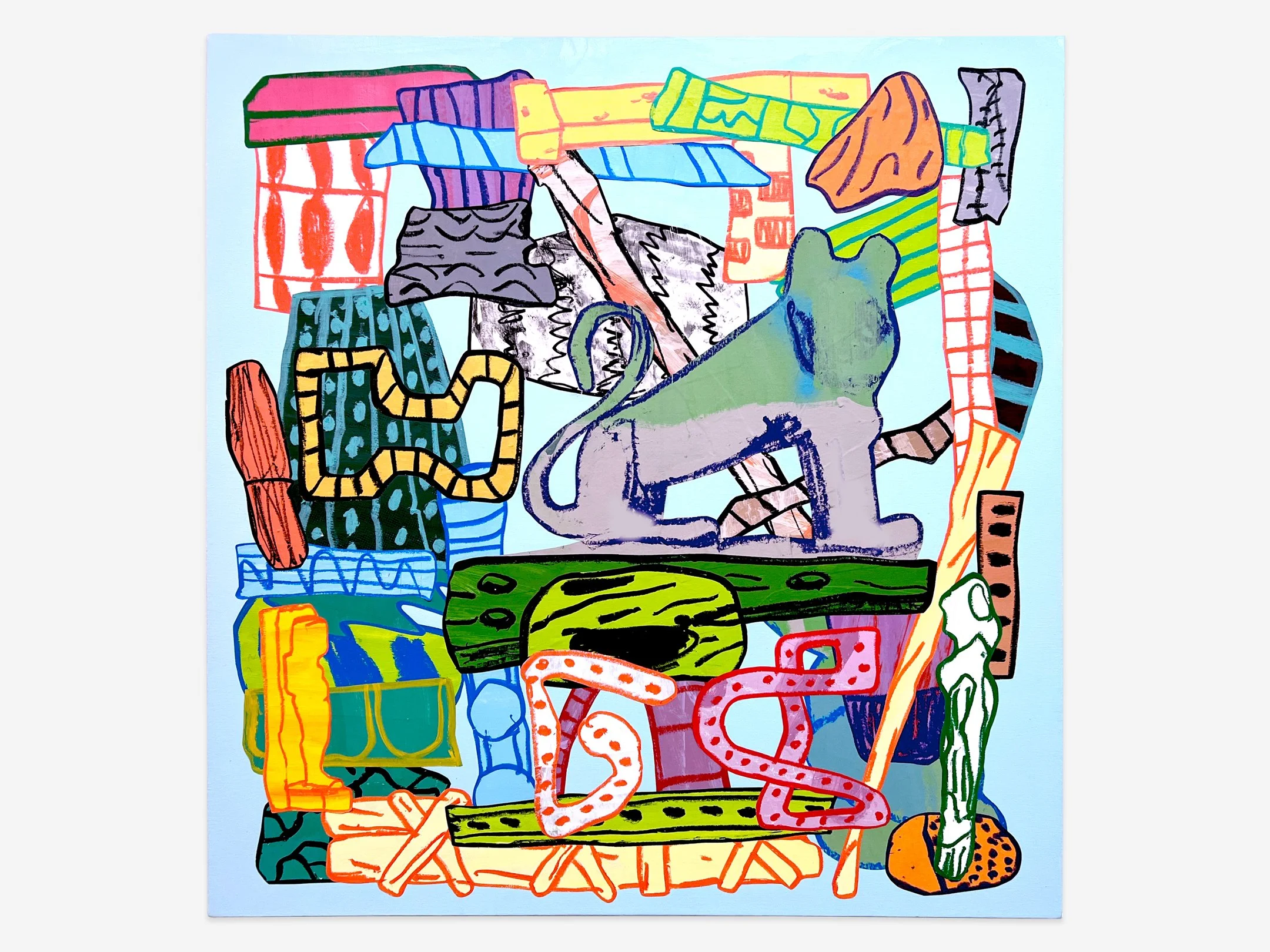   Untitled (072825,)  mixed media on canvas, 38”x 40”, 2025 