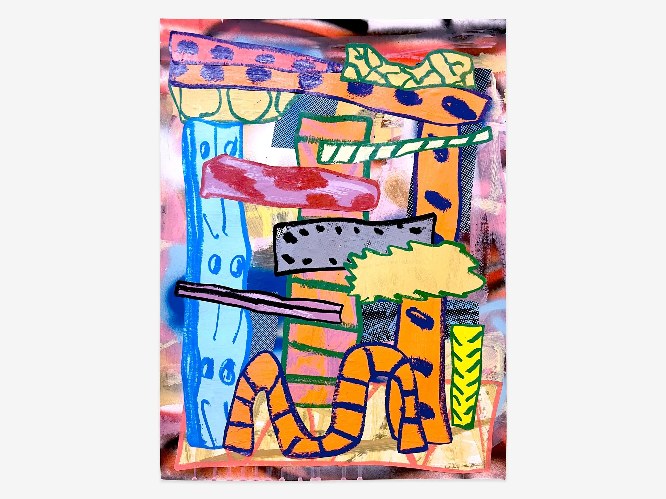  Untitled (070325,) mixed media on paper, 24”x 18”, 2025 
