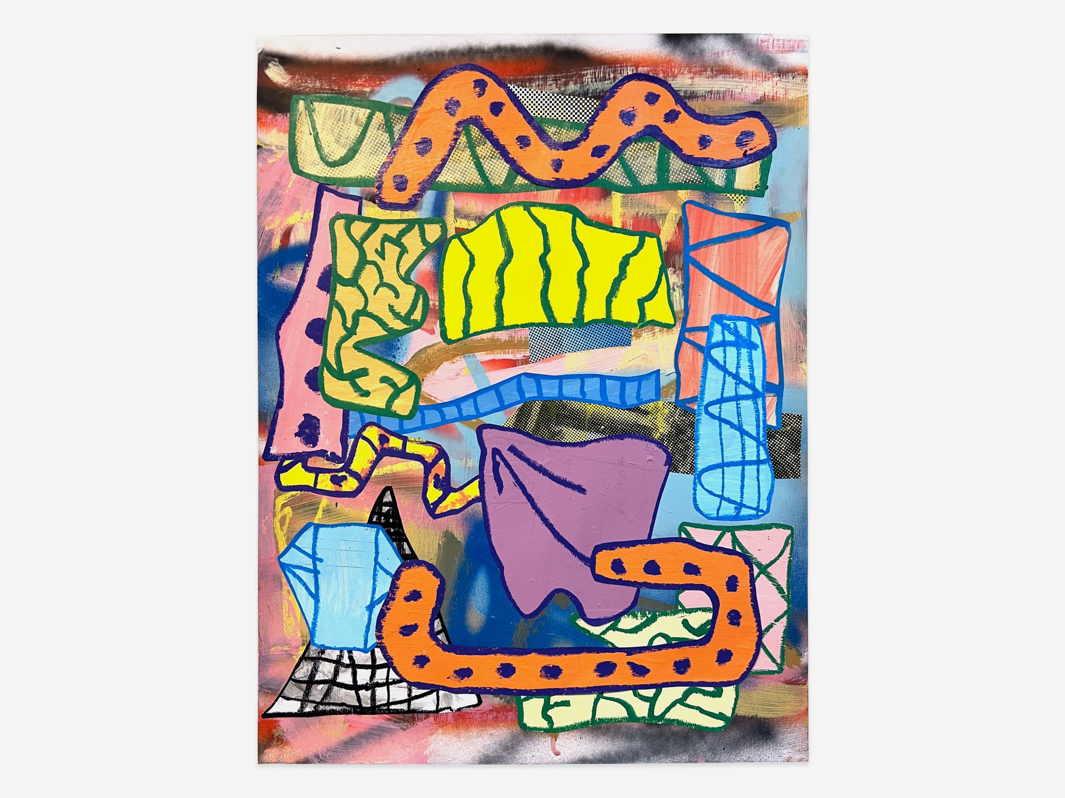   Untitled (062925a,)  mixed media on paper, 24”x 18”, 2025 