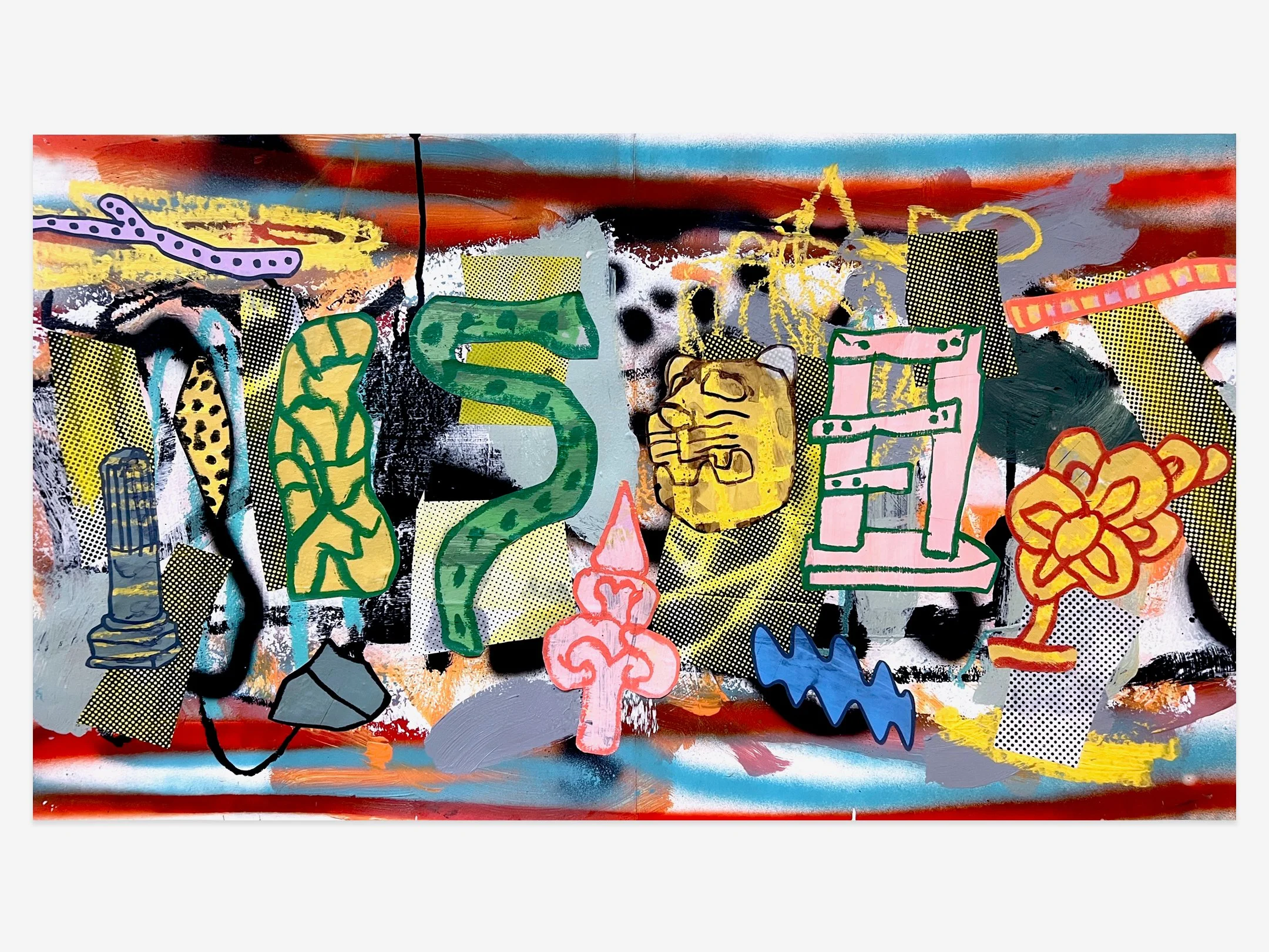   Untitled (062525a,)  mixed media on paper, 15”x 30”, 2025 