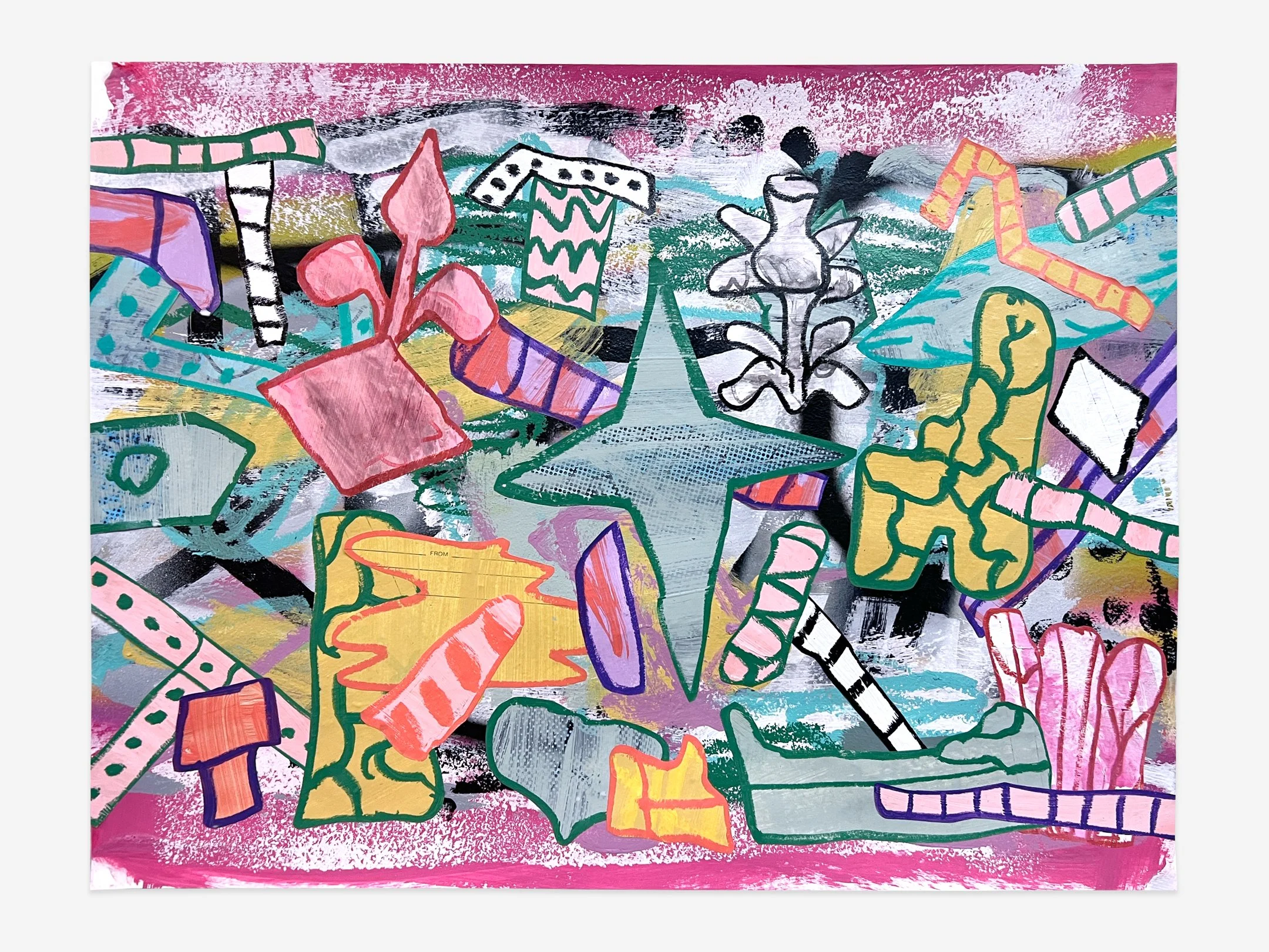   Untitled (061025,)  mixed media on paper, 18”x 24”, 2025 