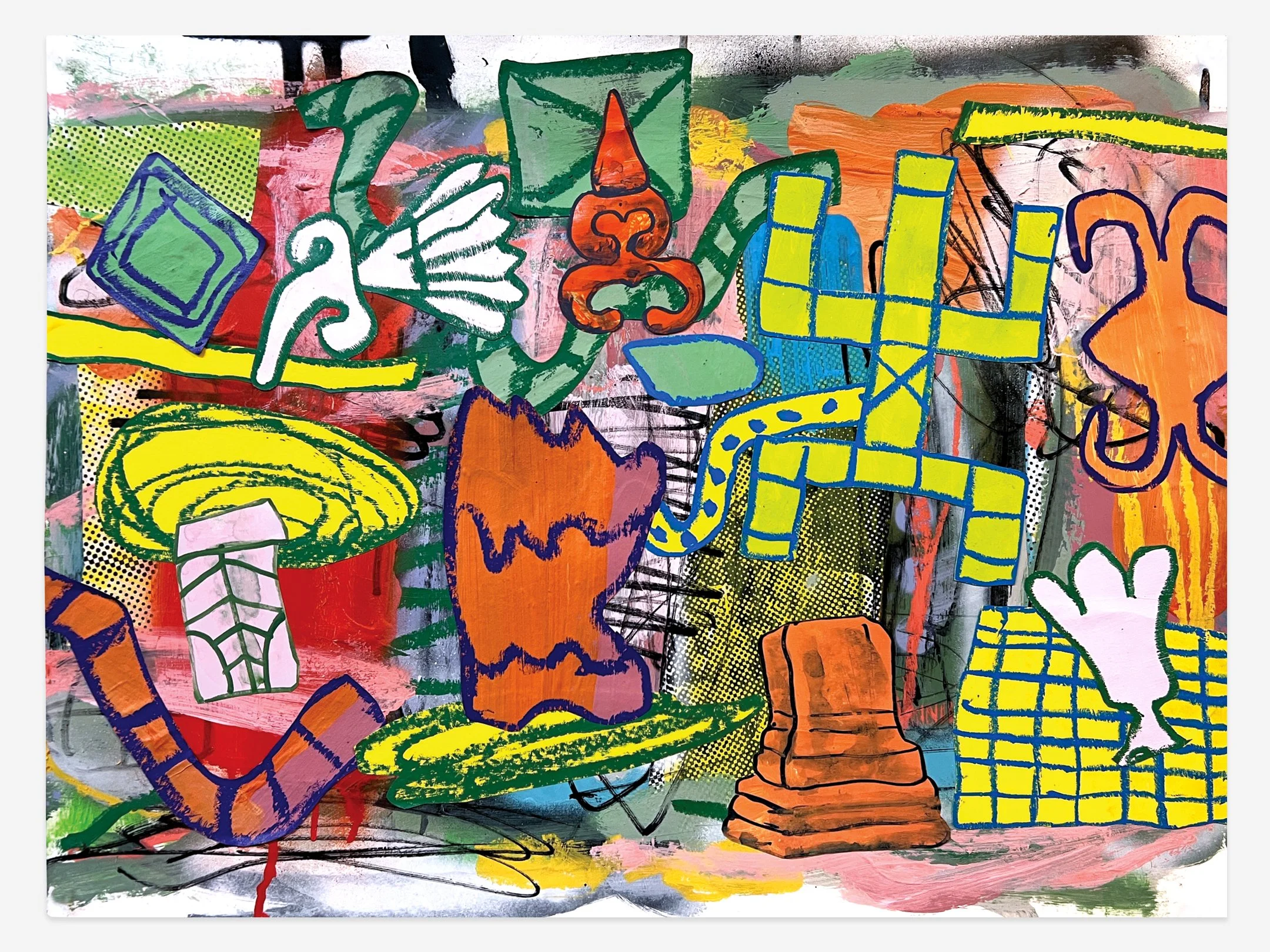   Untitled (031925,)  mixed media on paper, 18”x 24”, 2025 