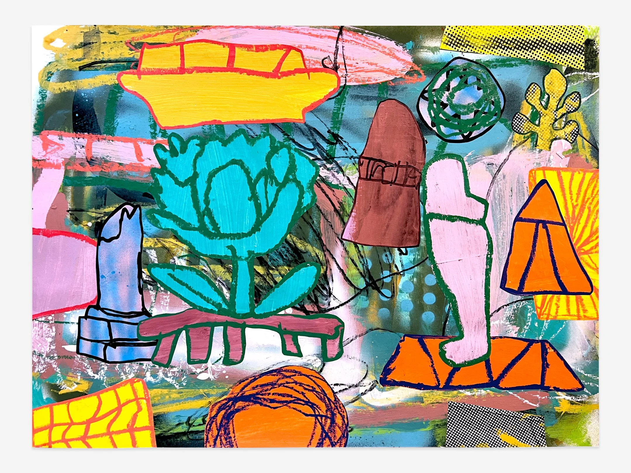   Untitled (022125,)  mixed media on paper, 18”x 24”, 2025 