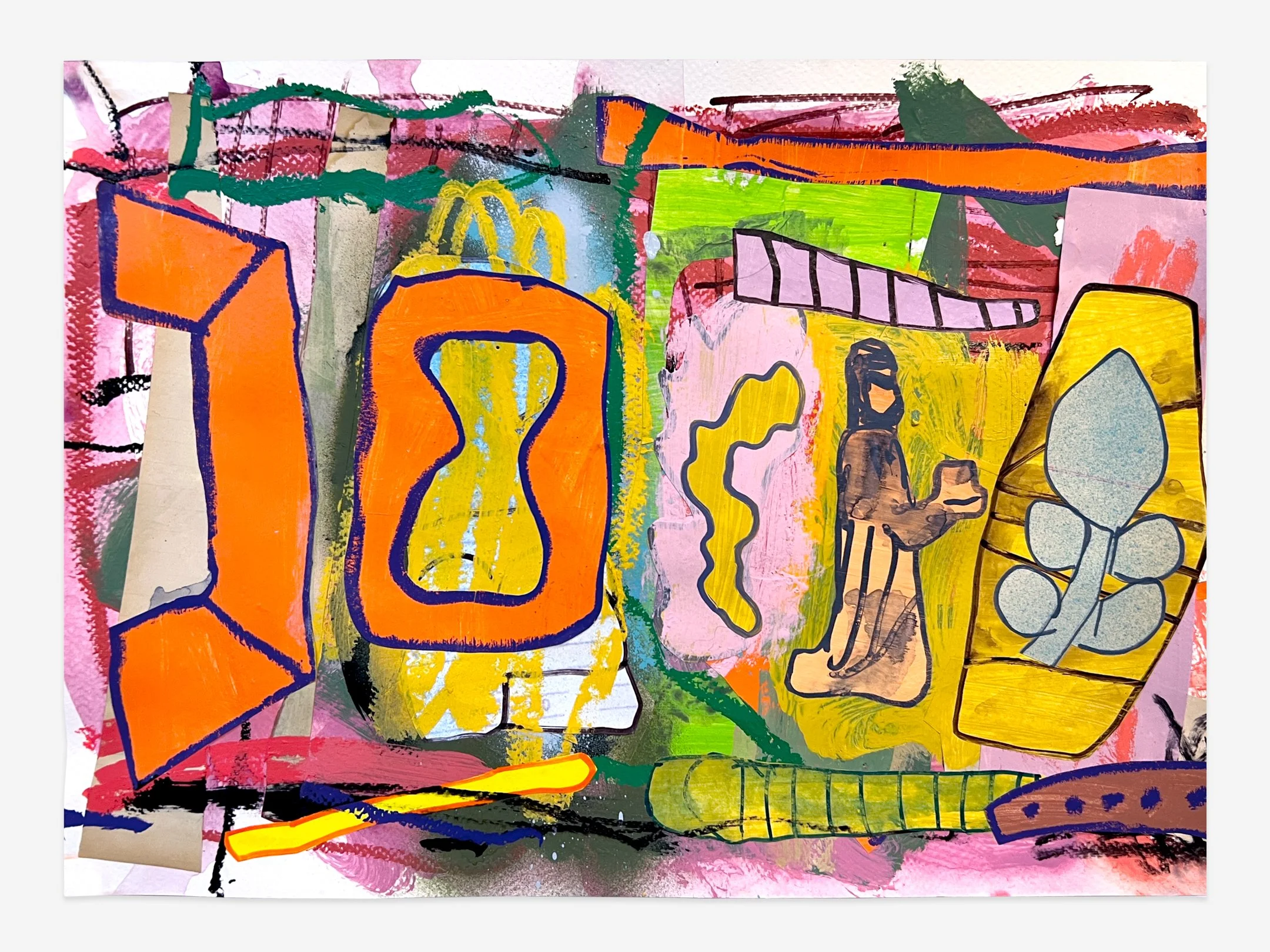   Untitled (021625a,)  mixed media on paper, 11”x 14”, 2025 