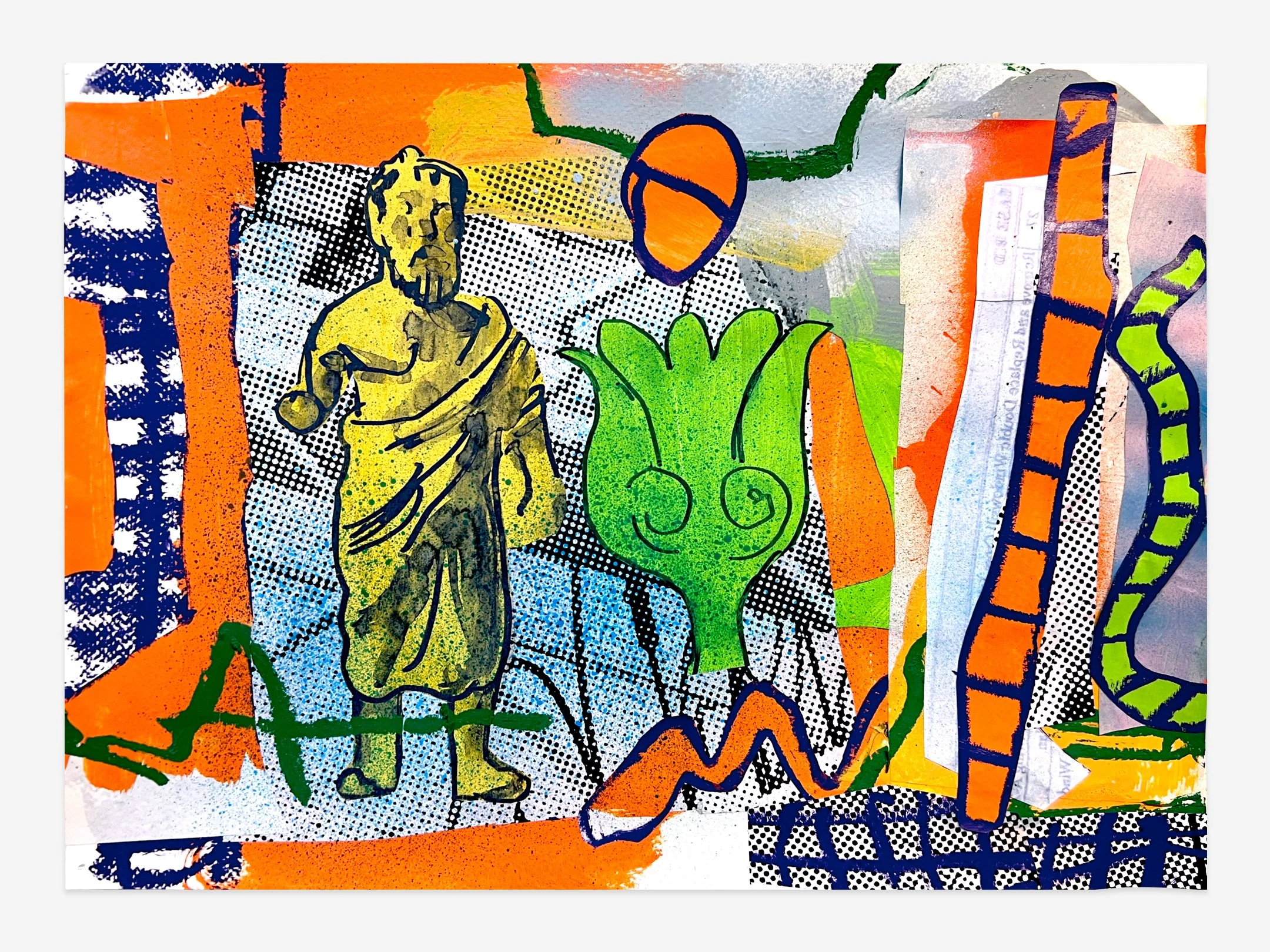   Untitled (021325a,)  mixed media on paper, 11”x 14”, 2025 