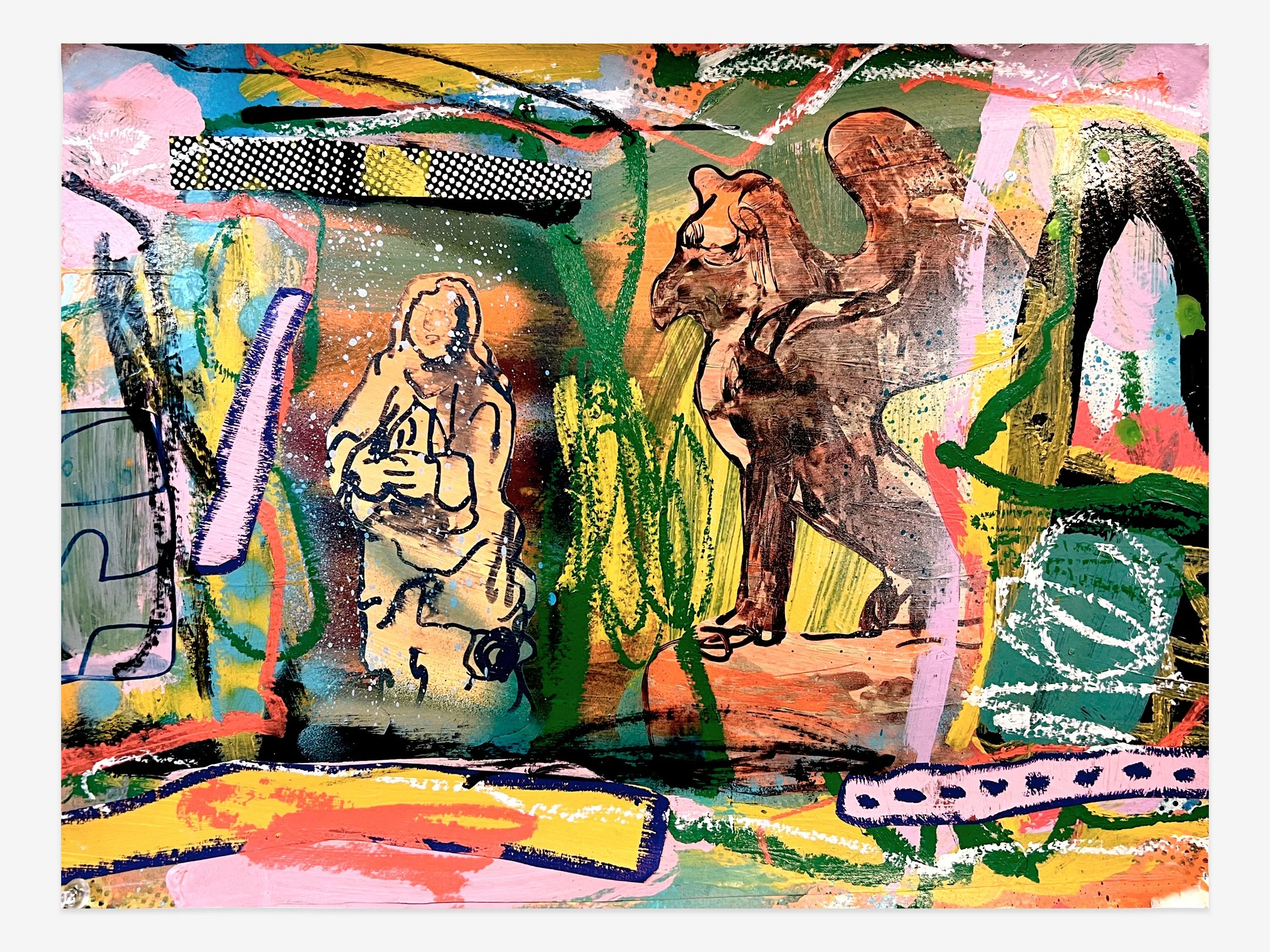   Untitled (021325c,)  mixed media on paper, 11”x 14”, 2025 