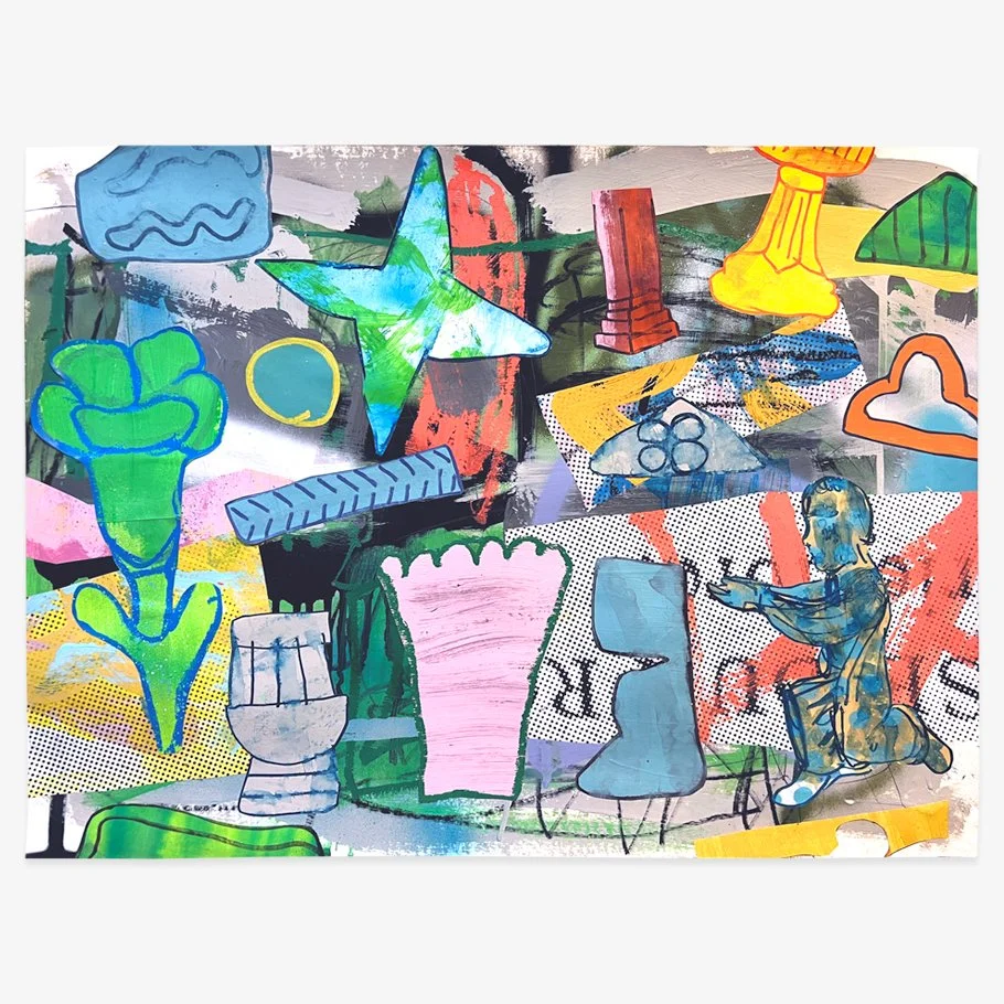   Untitled (022125,)  mixed media on paper, 18”x 24”, 2025 