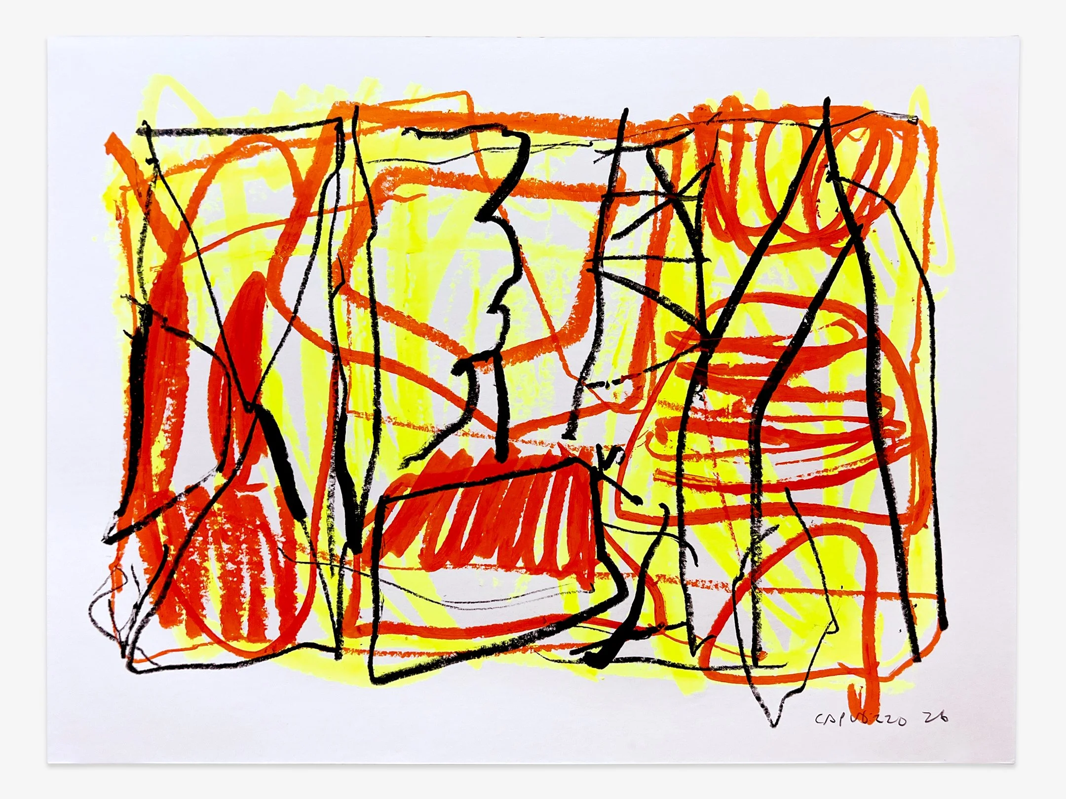   Untitled (091426b ), mixed media on paper, 18" x 24,“ 2026 
