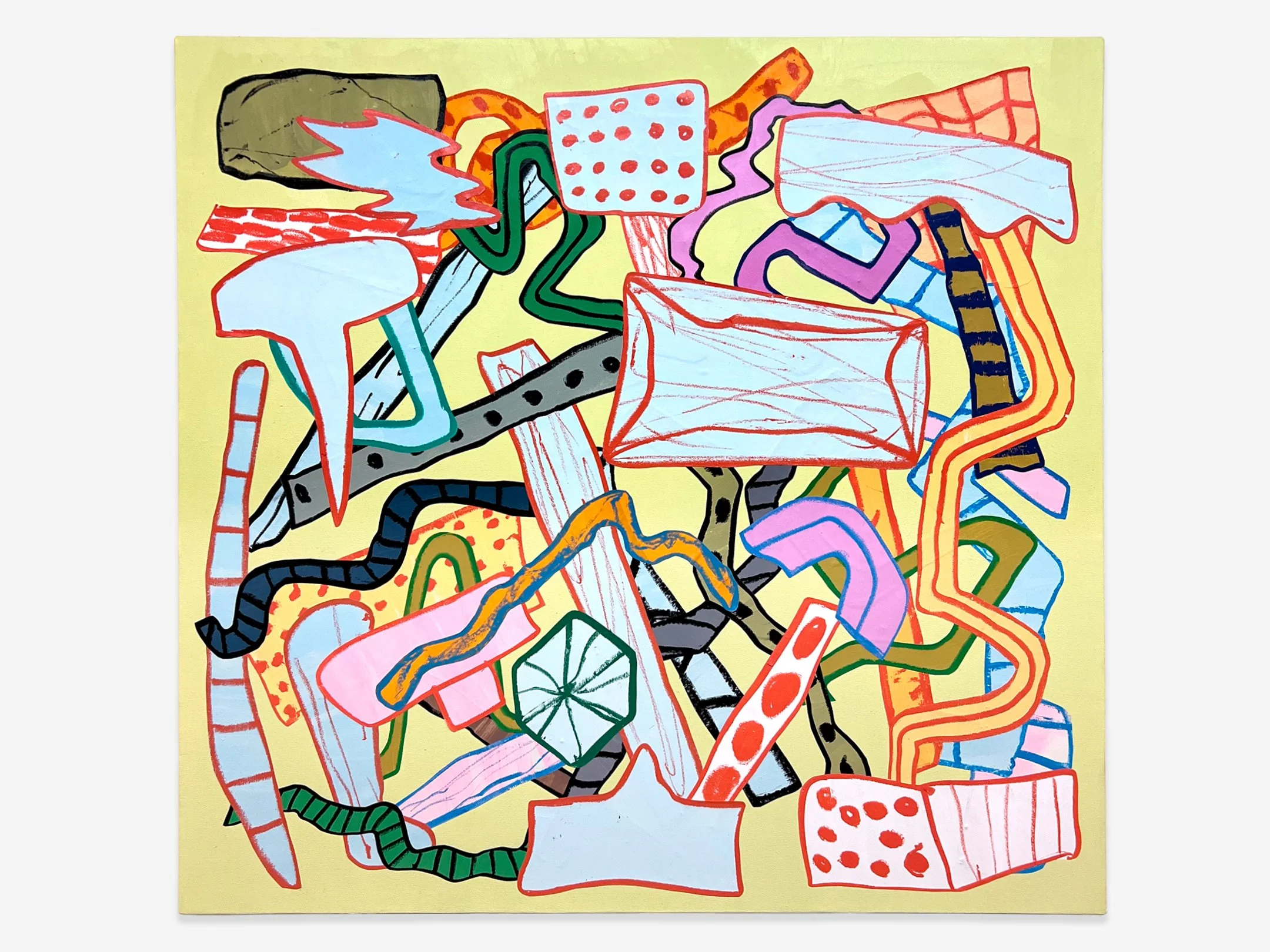   Tangle (091626),  36"x 38", mixed media on canvas, 2026 
