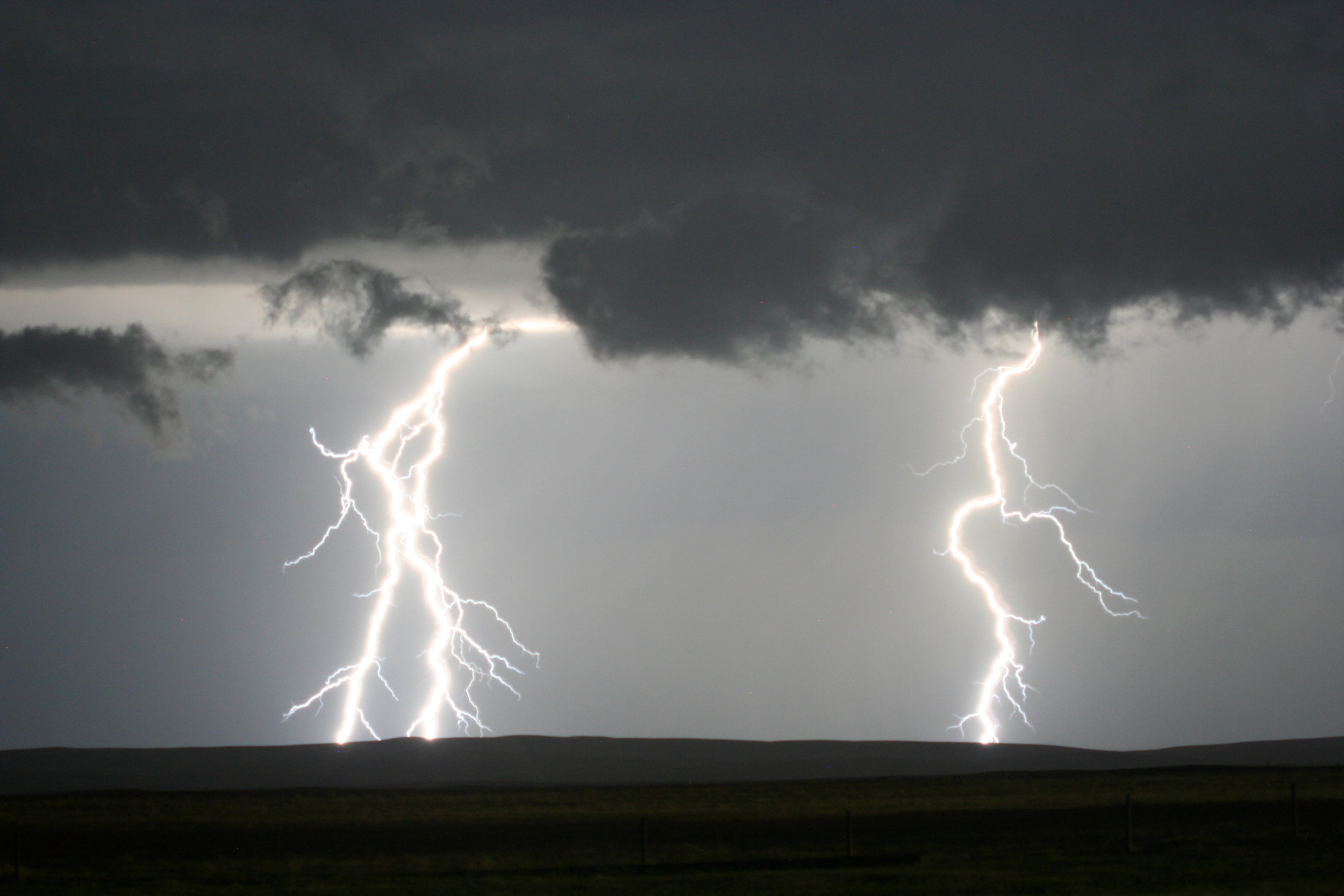 Lightning storm in CFB Suffield, Alberta 2013