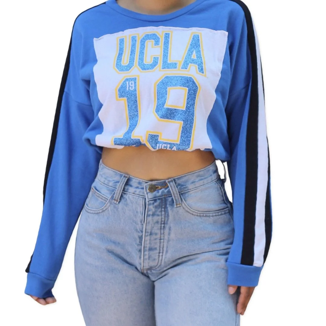 drawstring crop sweatshirt