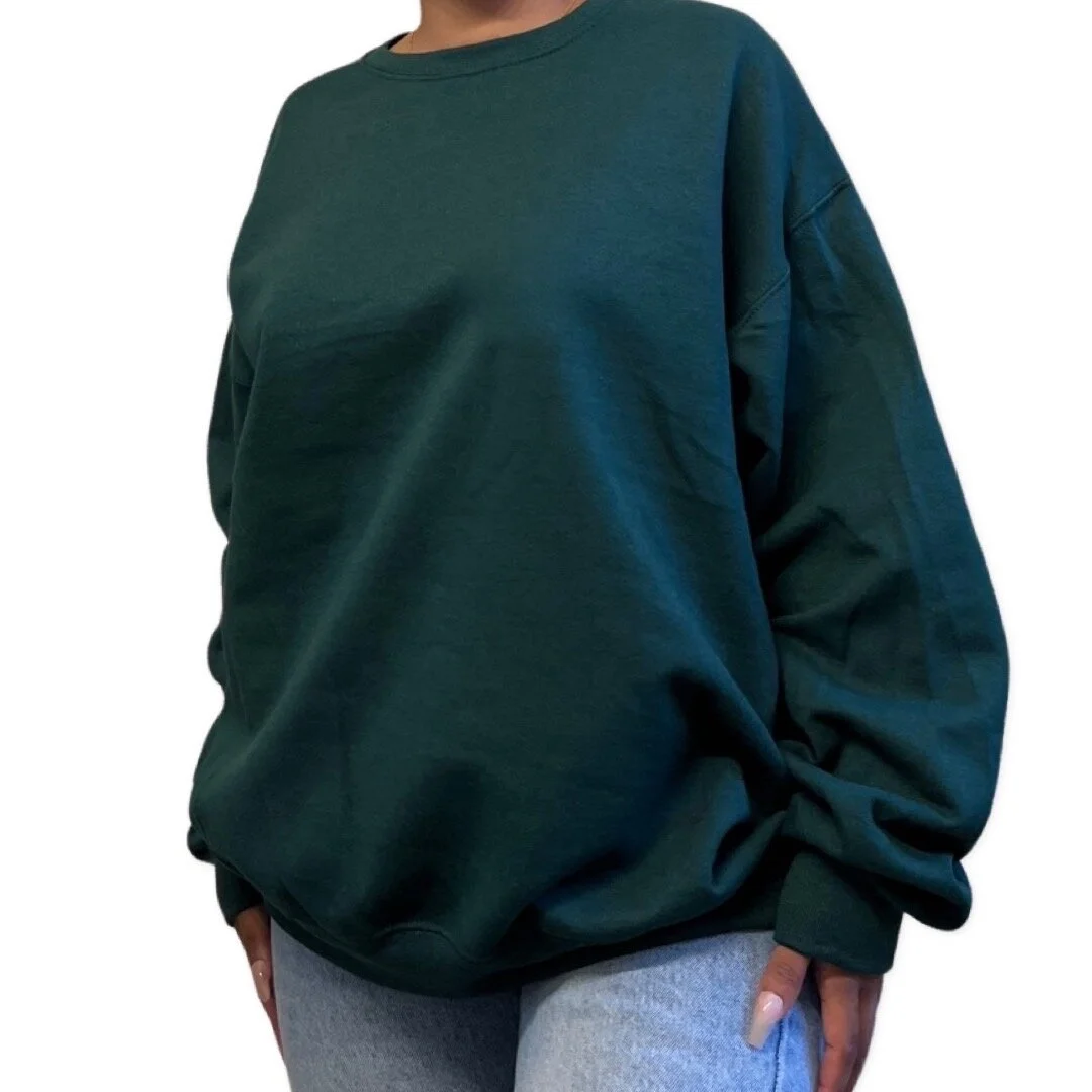 Forest Green Cozy Crew Sweatshirt MY CAMPUS CLOSET