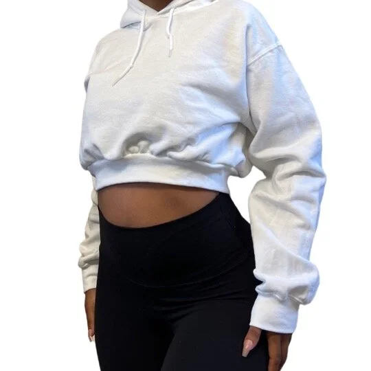 Perfect White Cropped Hoodie MY CAMPUS CLOSET