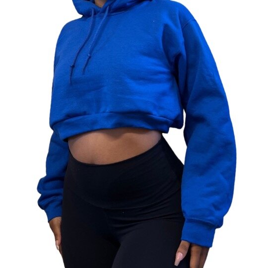 Perfect Royal Blue Cropped Hoodie — MY CAMPUS CLOSET