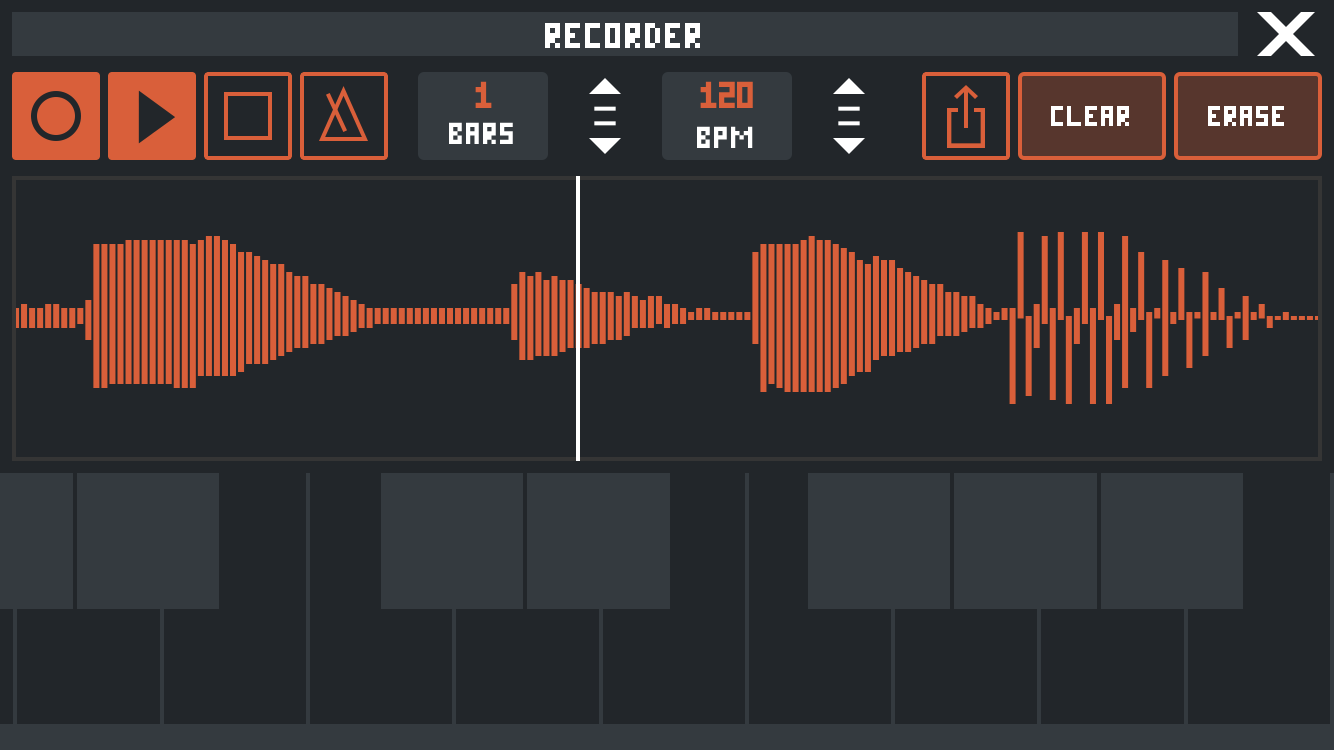 A looping sound recorder lets you layer sounds on top of each other, and export/share them as a WAV file.