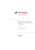 Research Report on Foreign Direct Investment and the Increasing Cost of Regulation in Australia (2008)