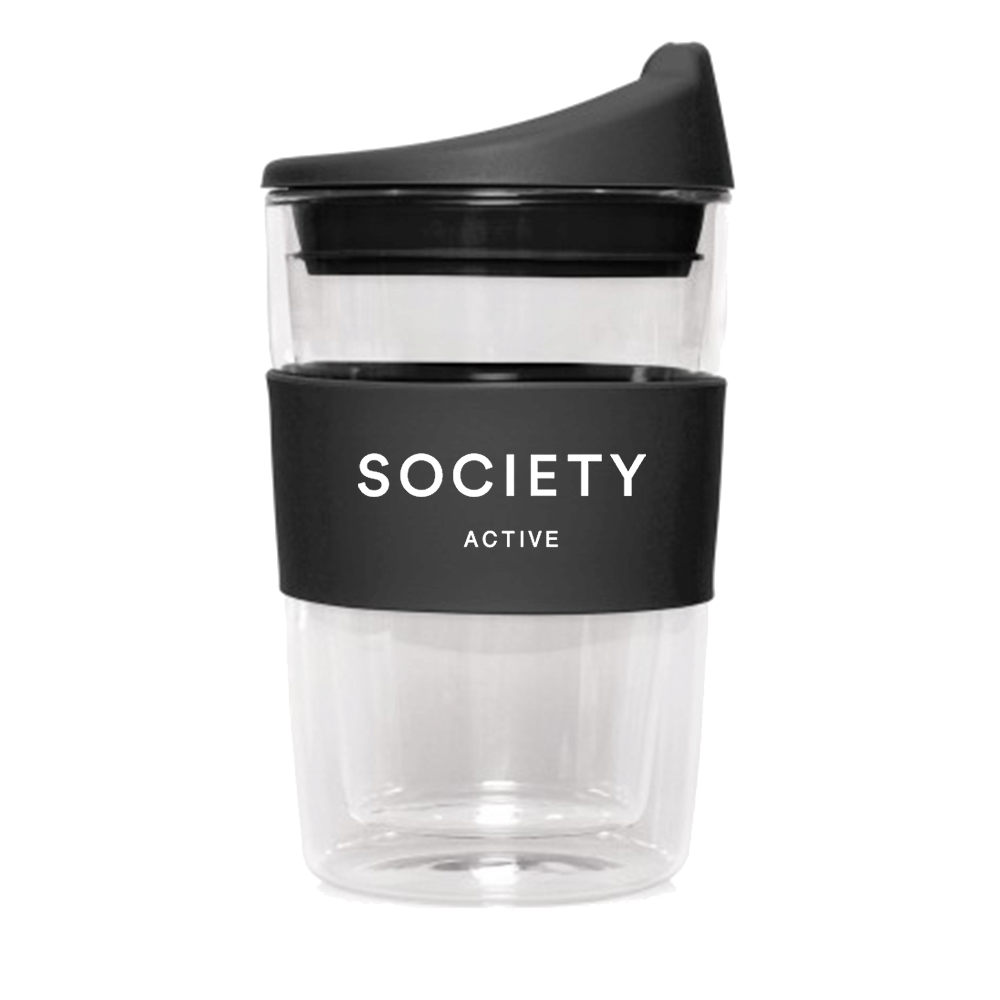 Double Walled Glass Society Cup - Black