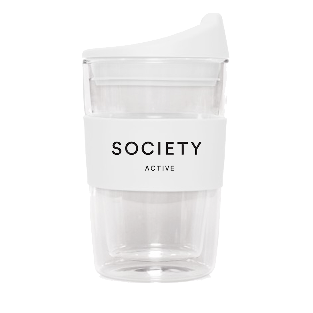 Double Walled Glass Society Cup - White