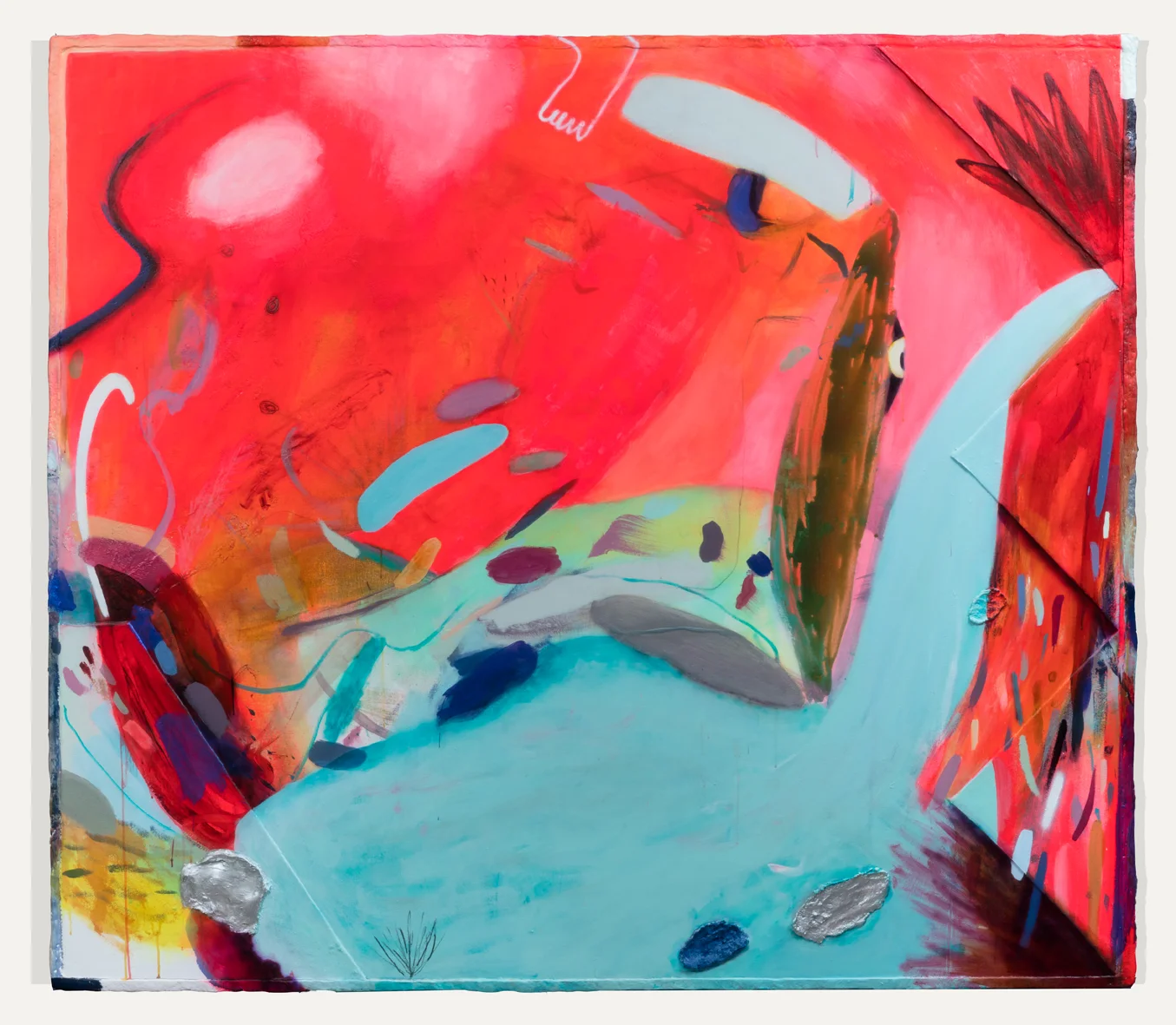 Into Arcadia 2017 Mixed media on canvas with papier mâché frame 81.5 x 71.25”