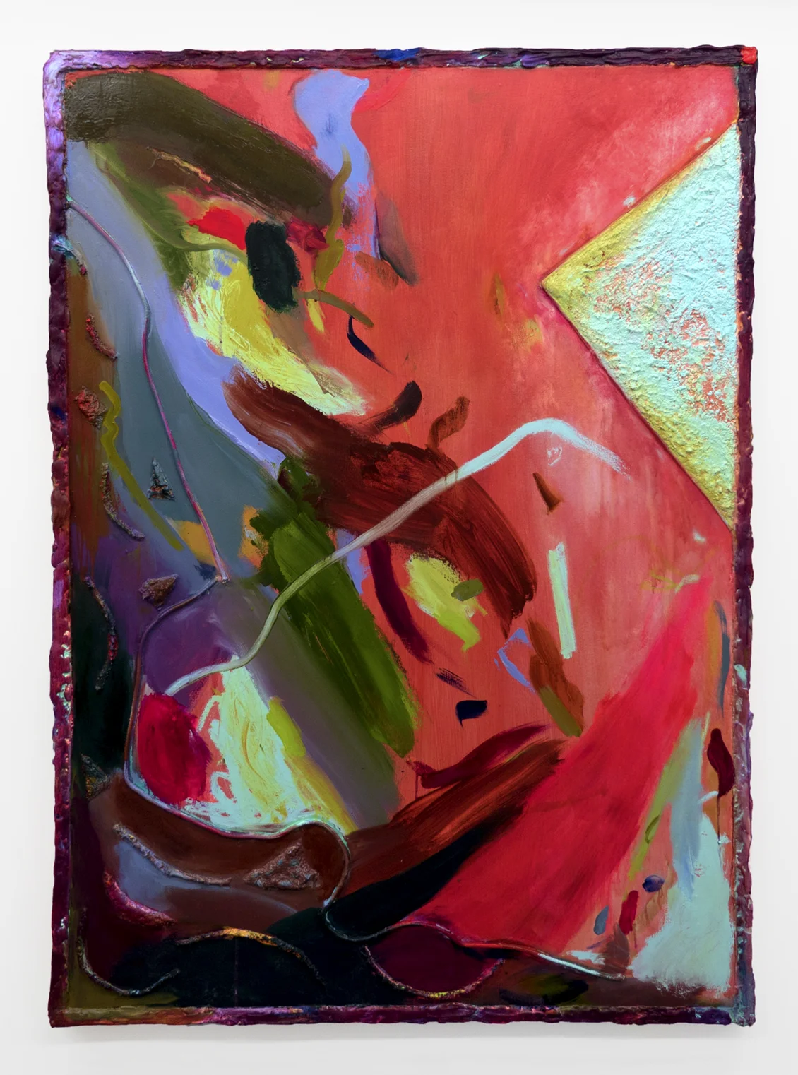From Whence You Were Born 2018 acrylic, oil and mixed media on canvas with hydrocal frame 48.5 x 69"