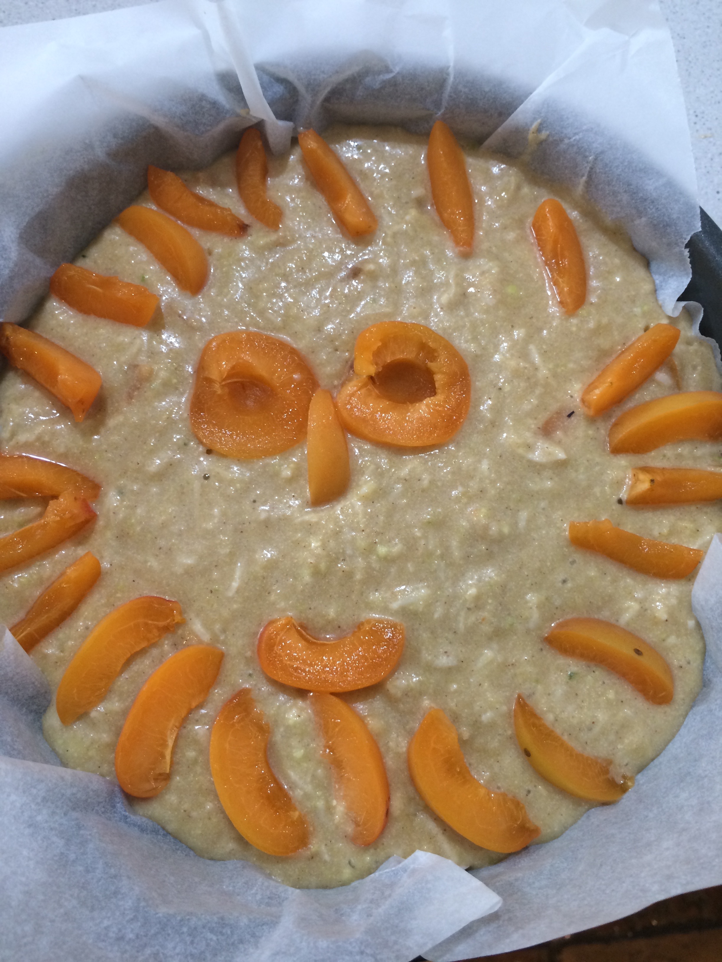 After the kids decorated it, prior to baking