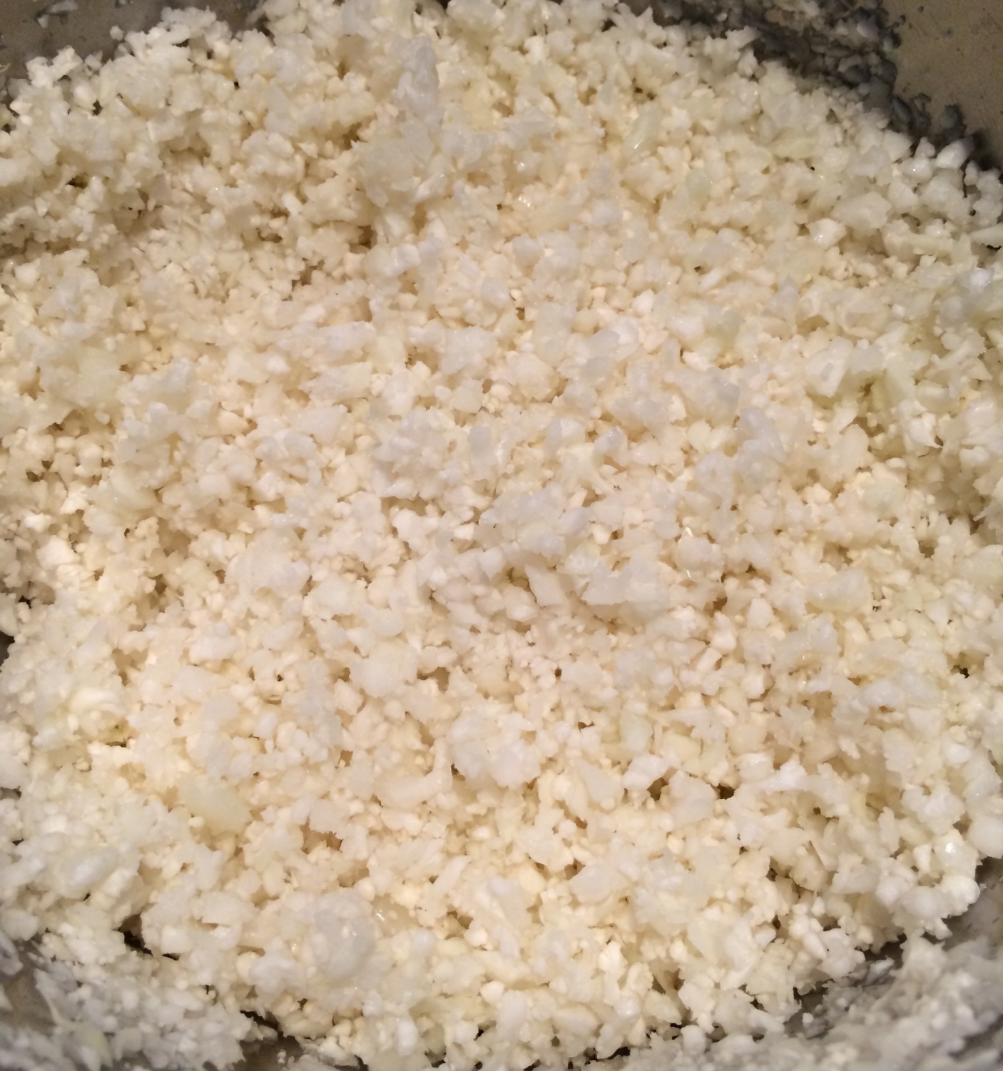 Cauliflower after being in the food processor
