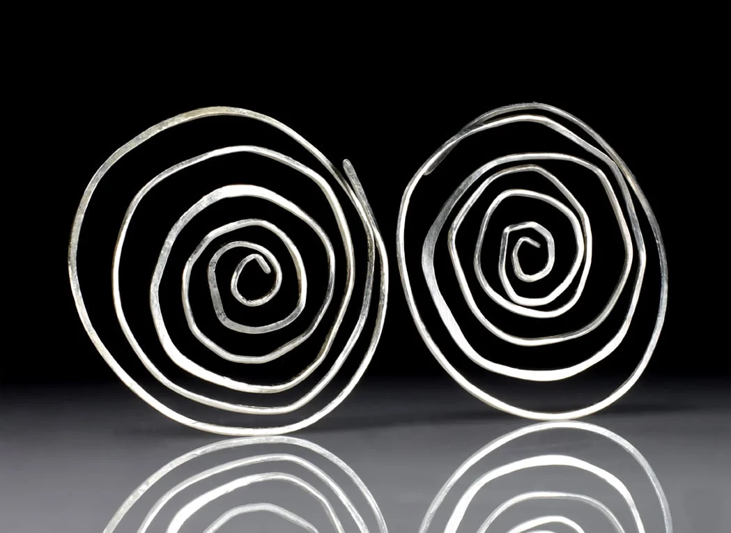 Silver Spiral Earrings