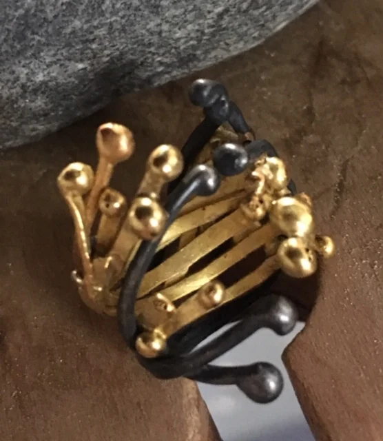 18k & Ox Sterling Silver Branch Ring