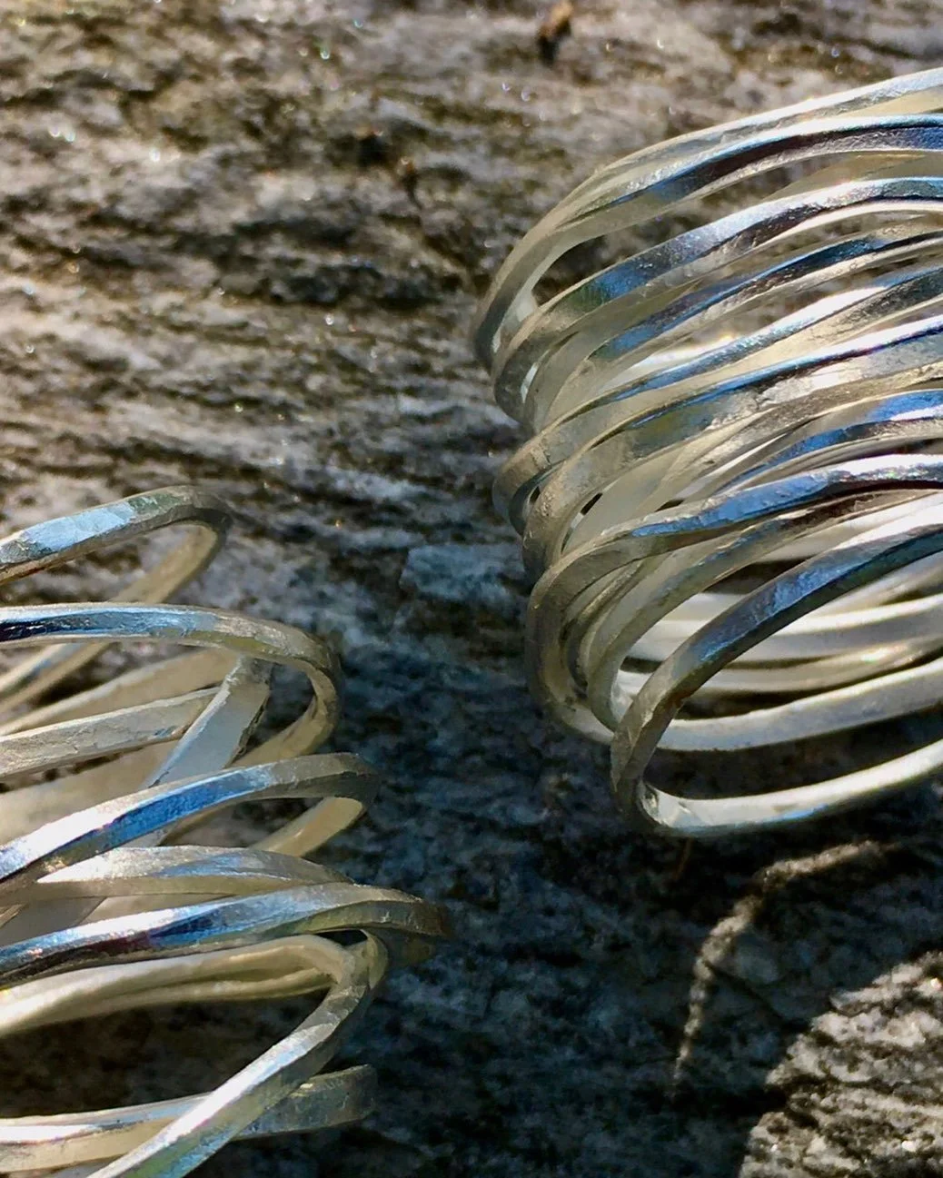 RINGS OF LOVE, honored and humbled to make two commitment rings&hellip;made mostly outdoors with care, flexible and comfortable always&hellip;#commitmentrings, #recycledsilver, #integrity