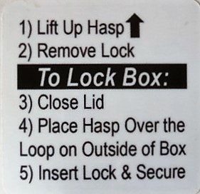Instructions inside the box make locking the box almost foolproof.